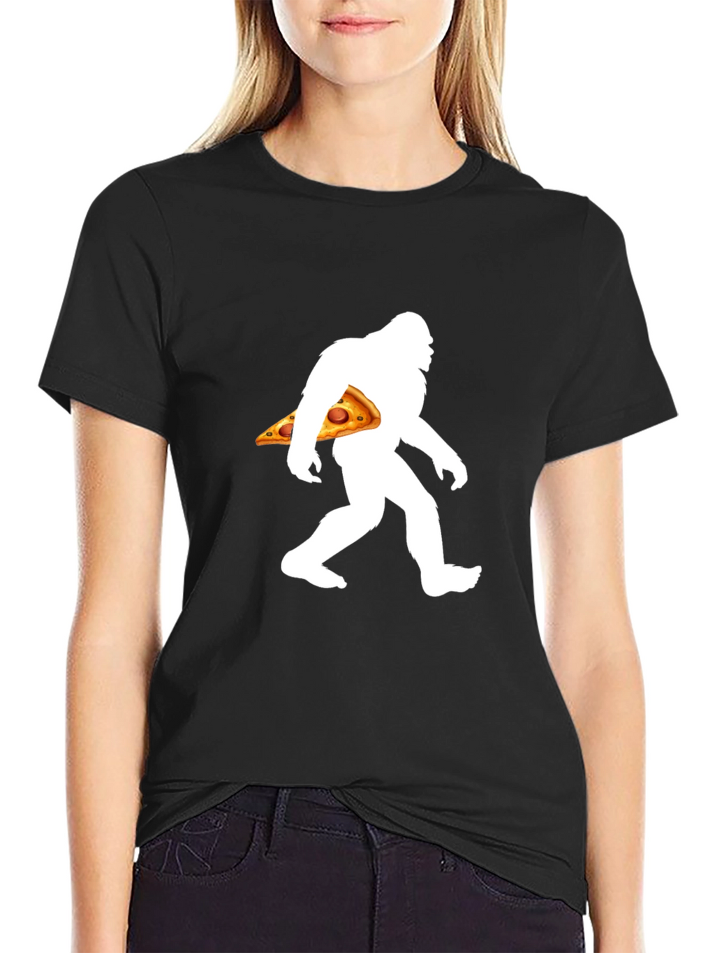 Bigfoot Pizza Graphic T-Shirt