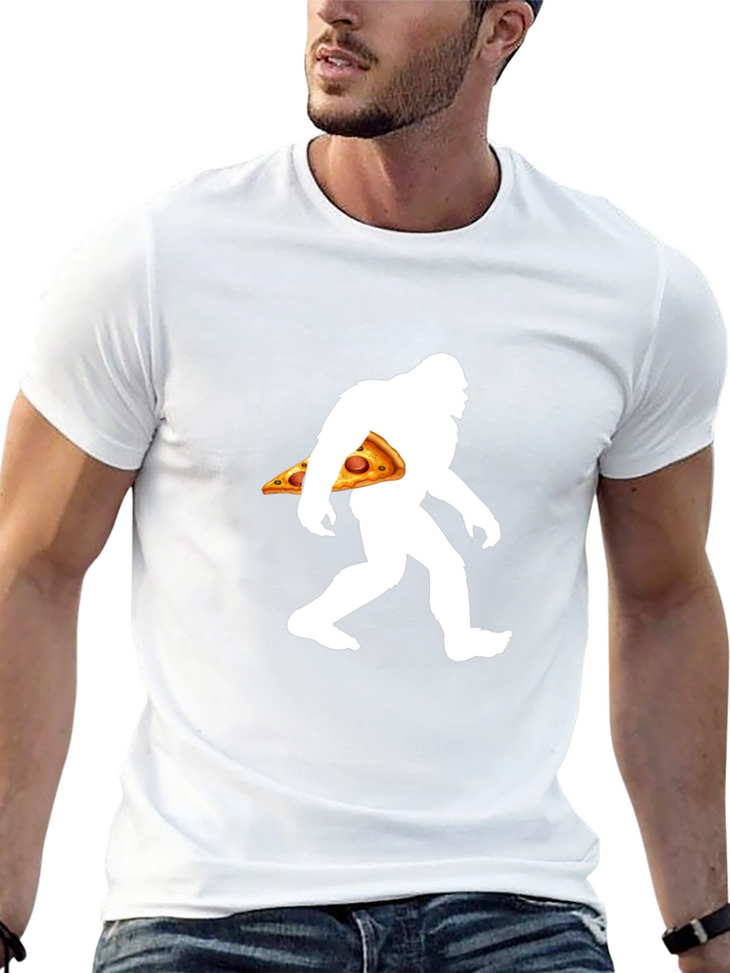 Bigfoot Pizza Graphic T-Shirt