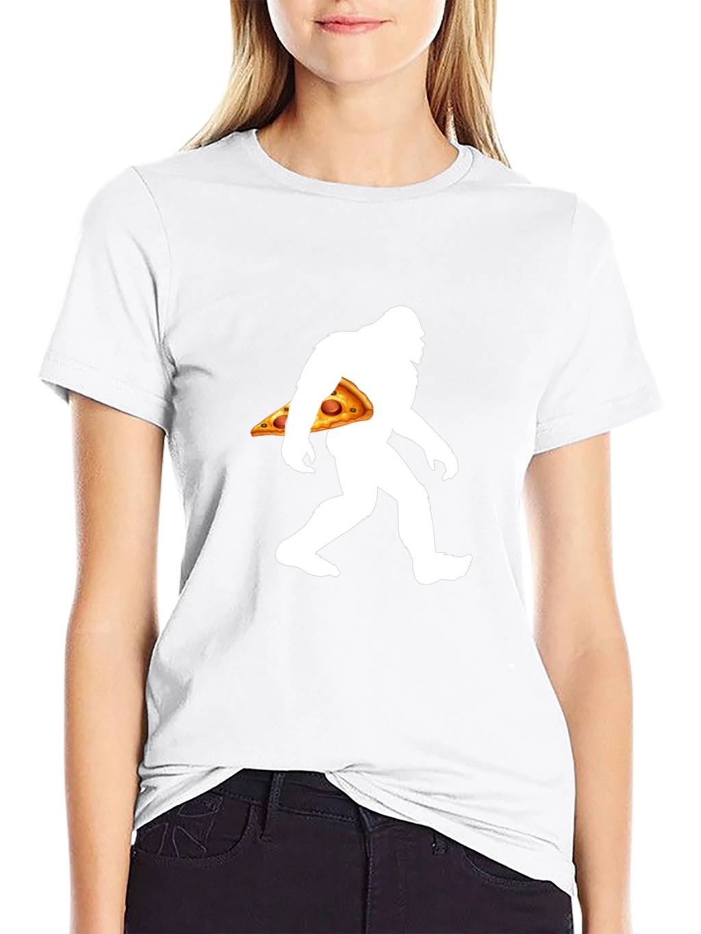 Bigfoot Pizza Graphic T-Shirt