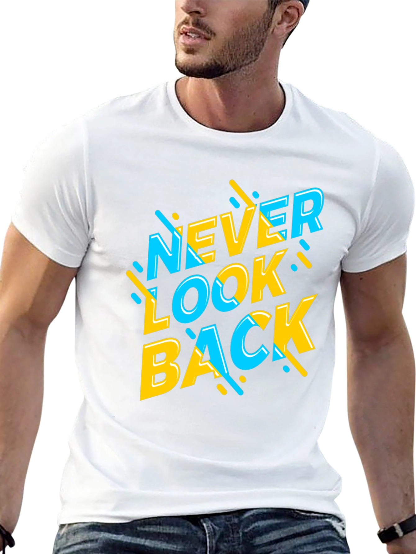 Never Look Back Graphic Tee - Stylish Black T-Shirt
