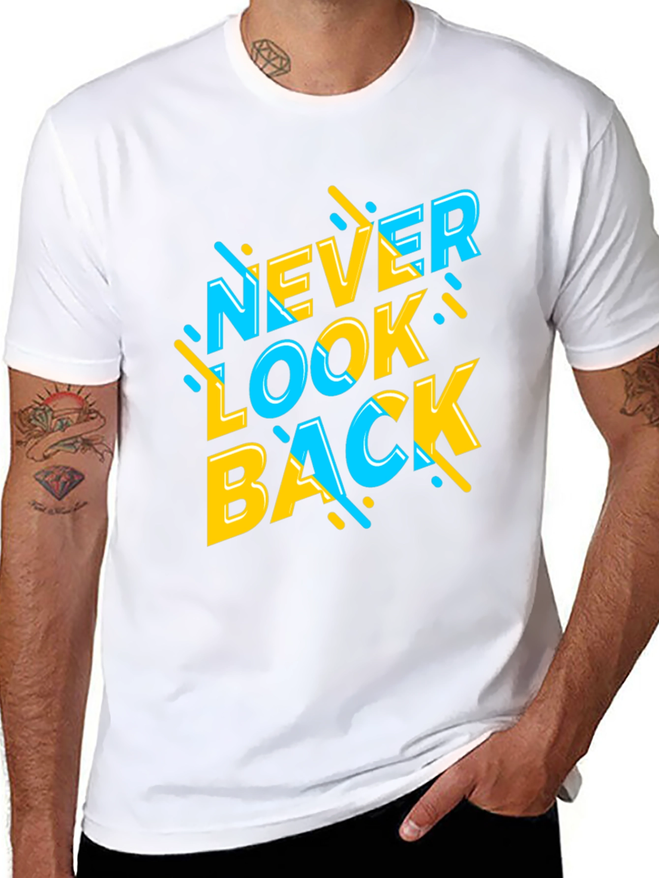 Never Look Back Graphic Tee - Stylish Black T-Shirt