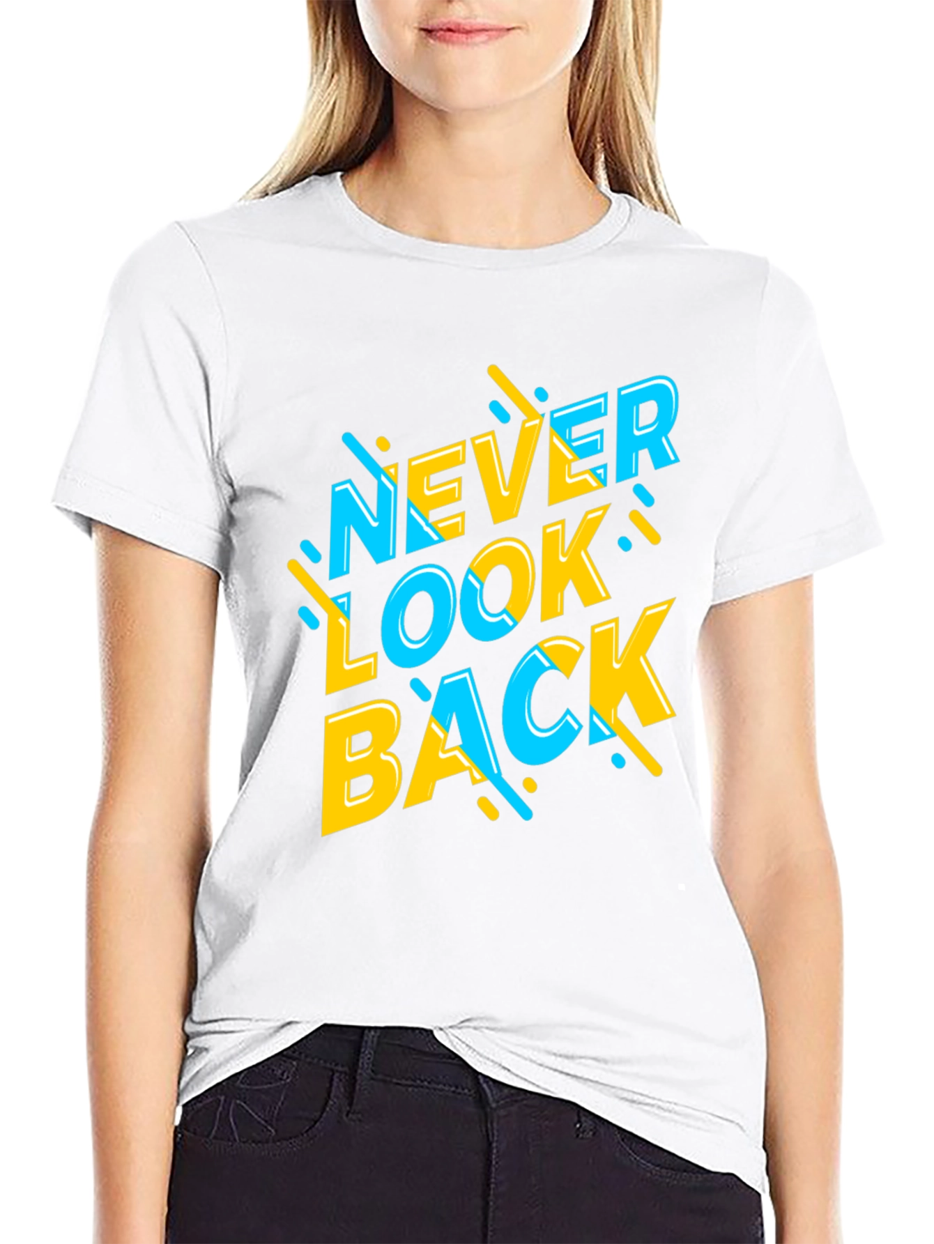 Never Look Back Graphic Tee - Stylish Black T-Shirt