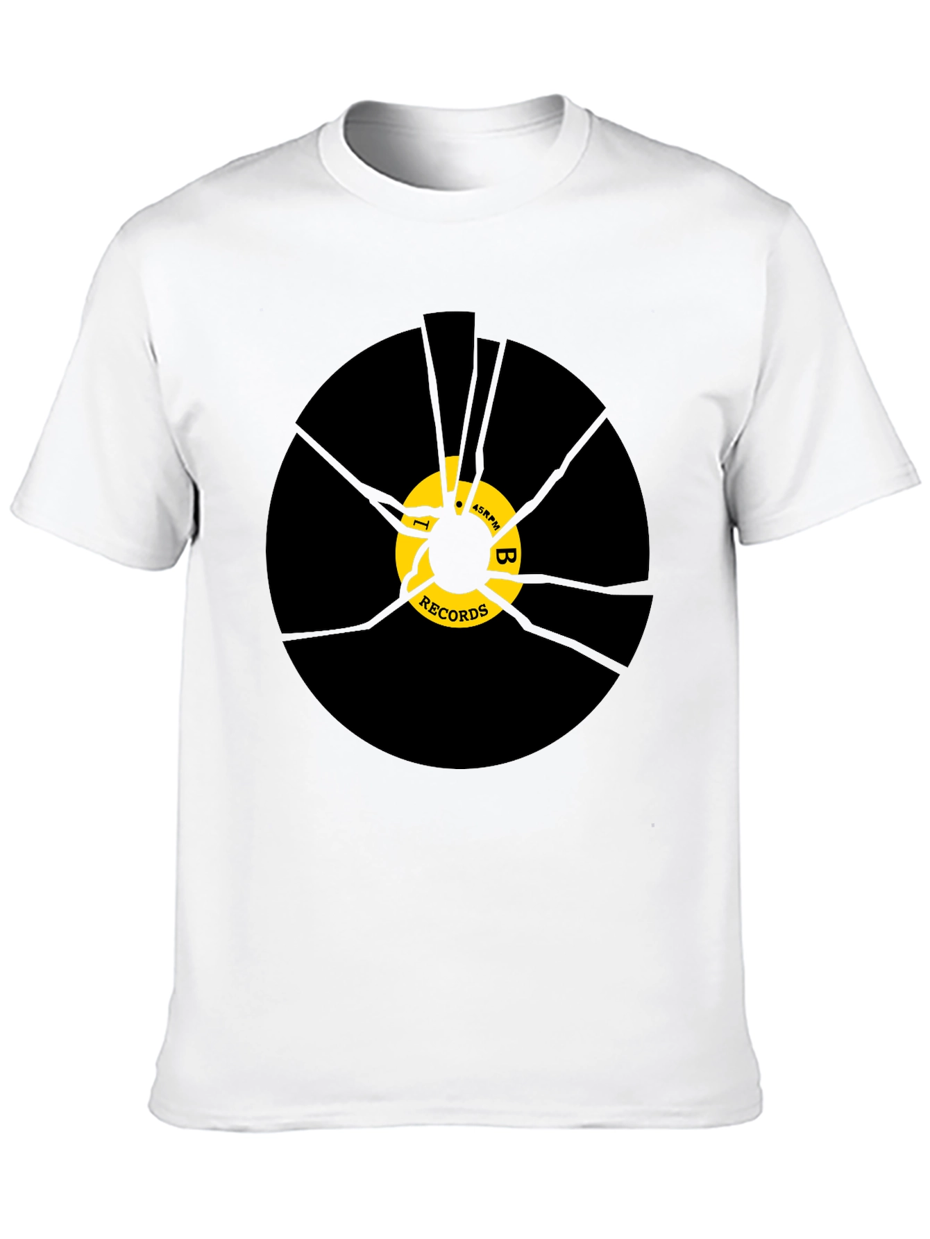 Cracked Vinyl Record T-Shirt - 45RPM Music Tee