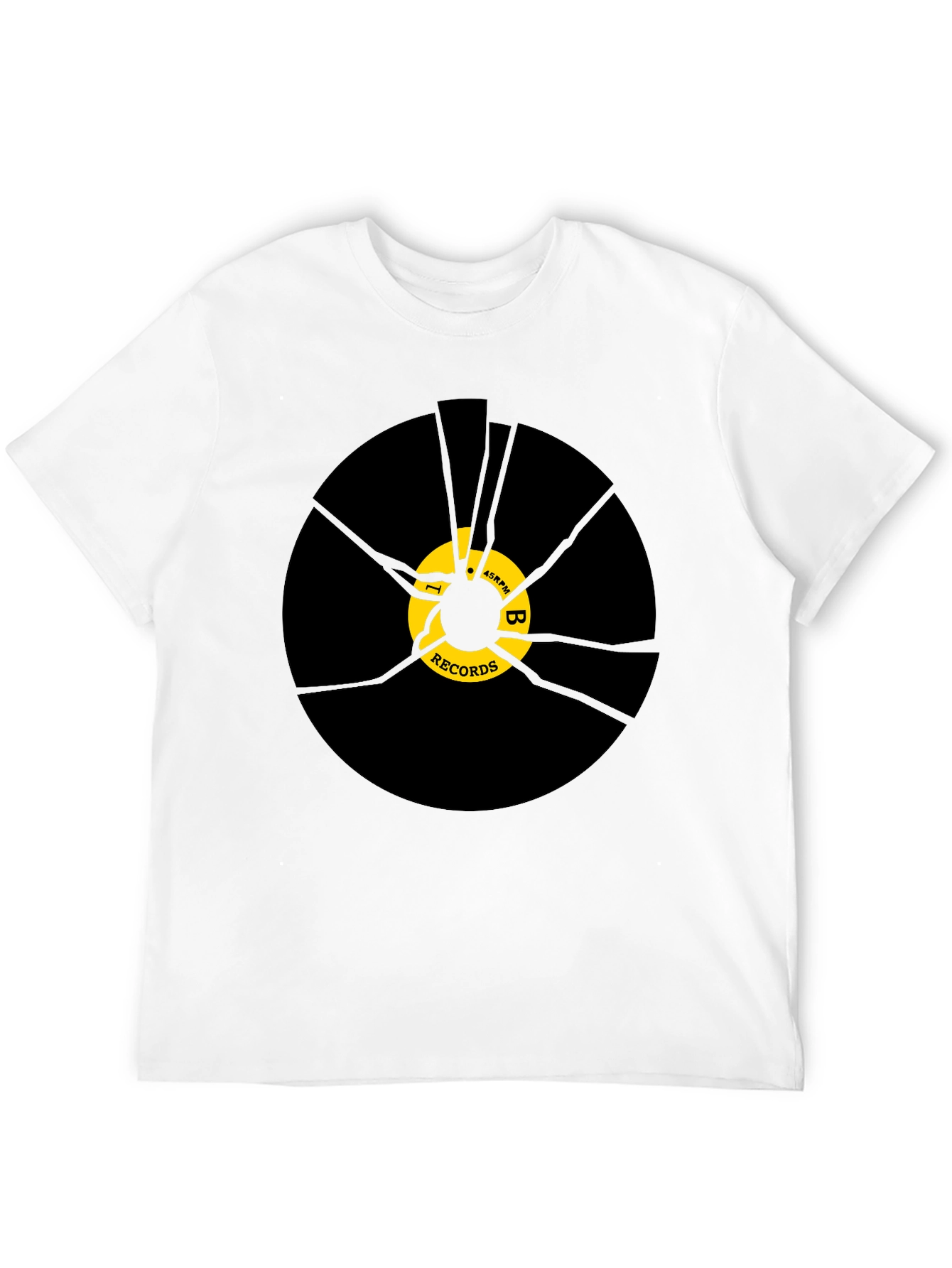 Cracked Vinyl Record T-Shirt - 45RPM Music Tee