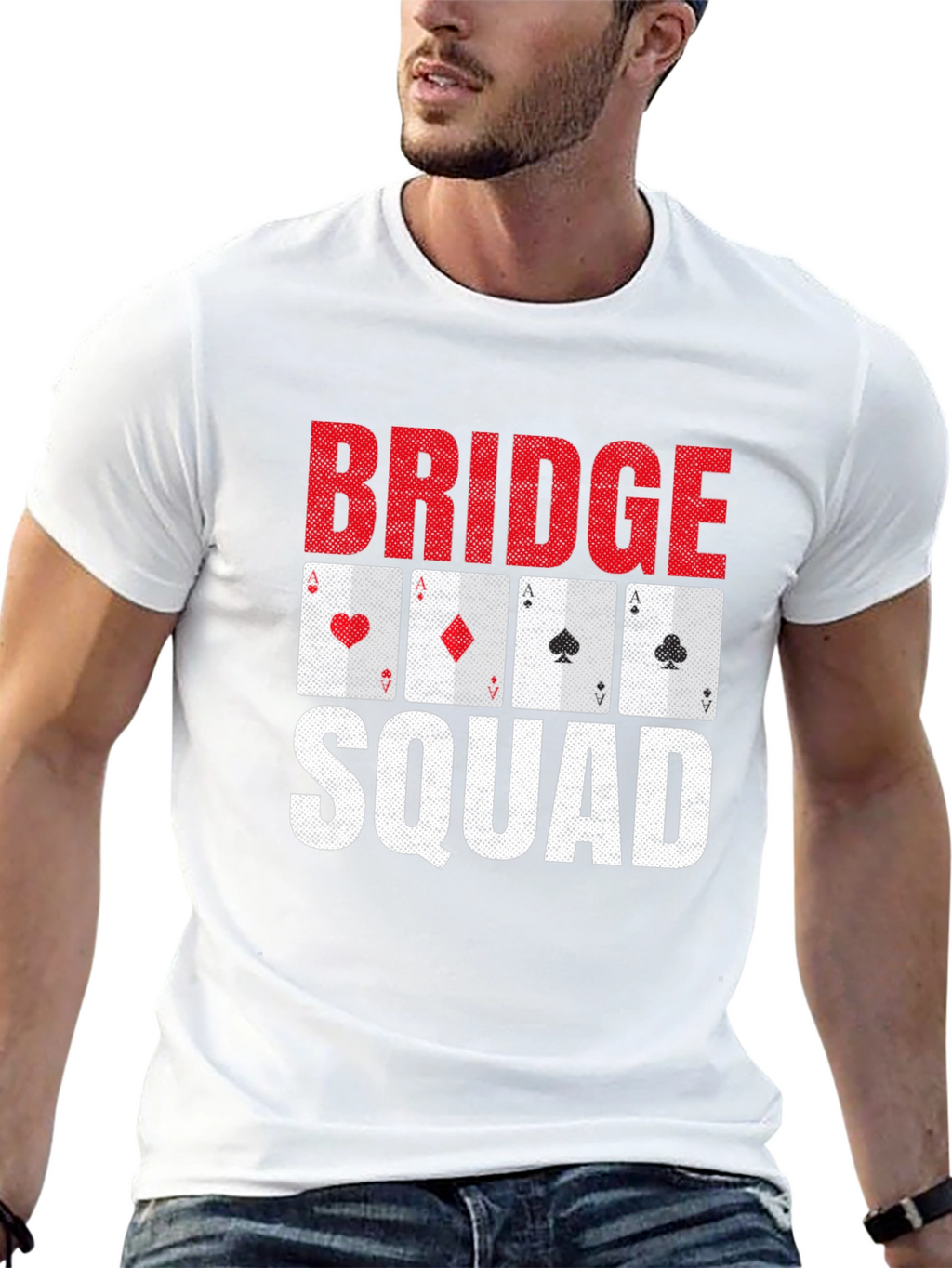 Bridge Squad Playing Card Graphic T-Shirt