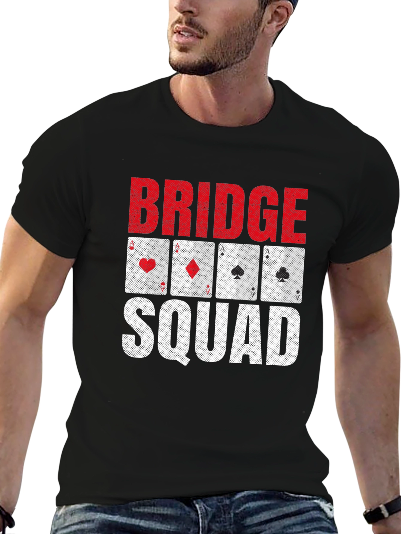 Bridge Squad Playing Card Graphic T-Shirt