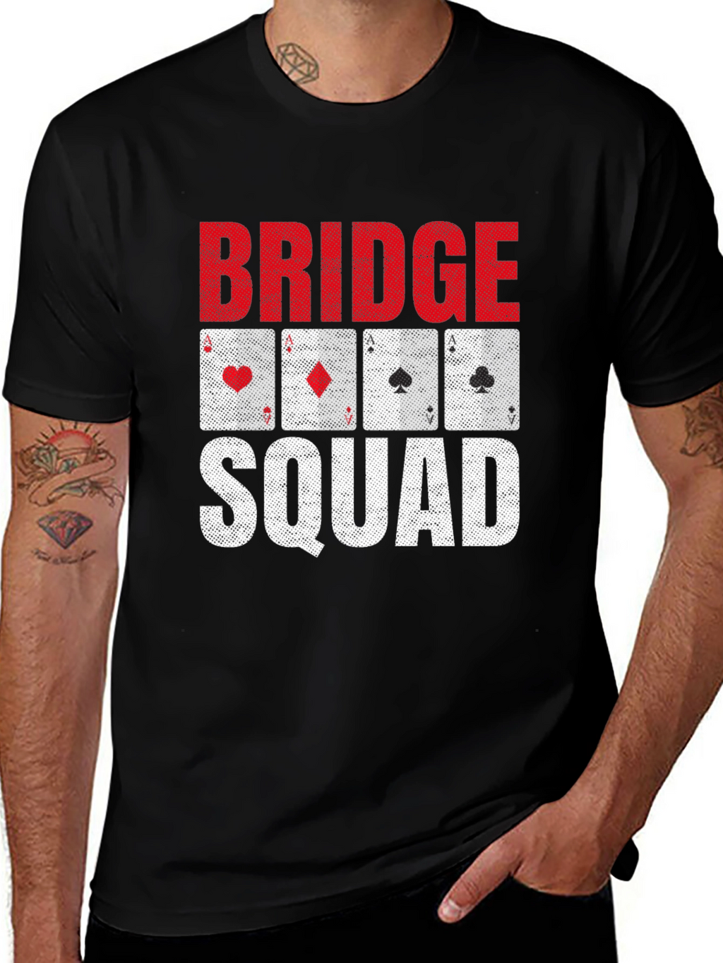 Bridge Squad Playing Card Graphic T-Shirt