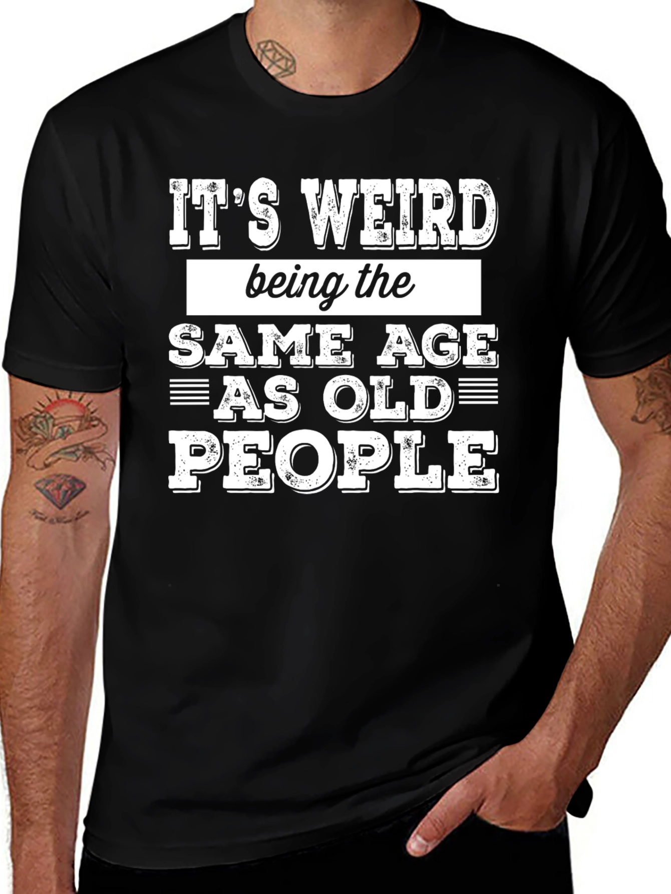 Funny Same Age as Old People Graphic Tee