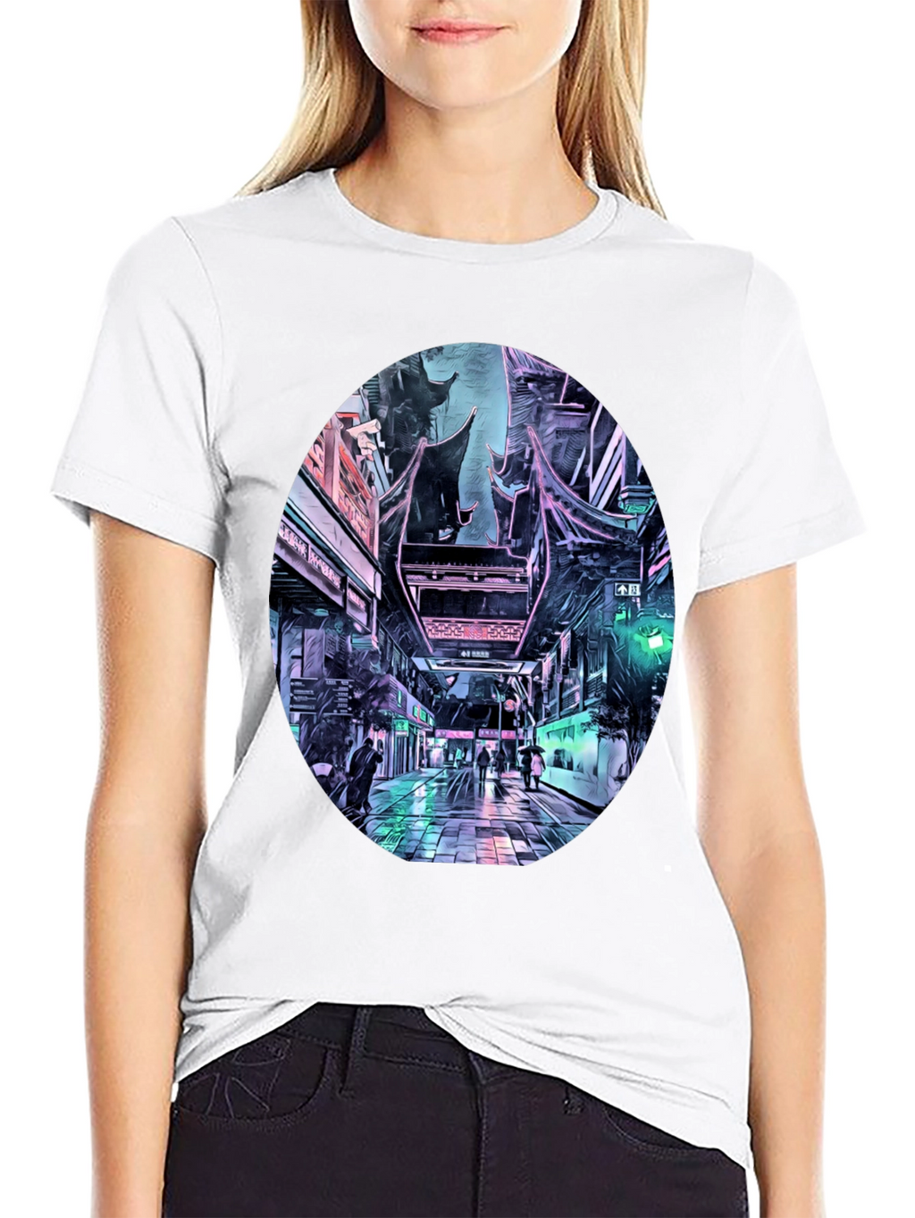 Cyberpunk Cityscape T-Shirt