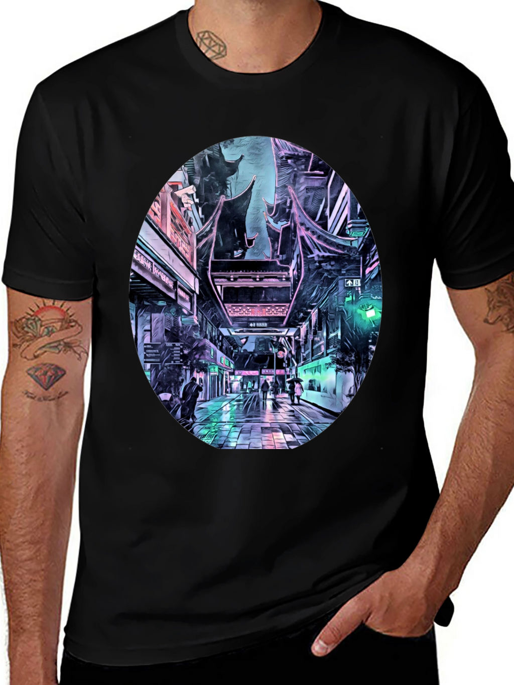 Cyberpunk Cityscape T-Shirt