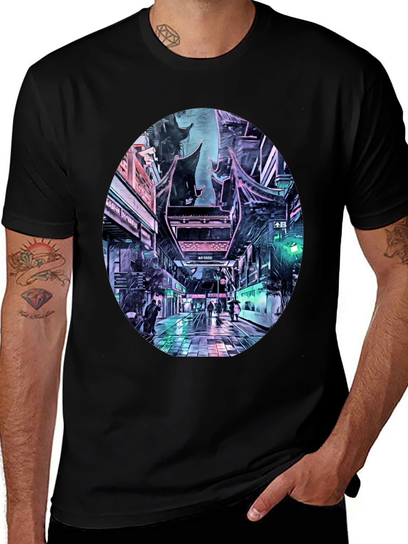 Cyberpunk Cityscape T-Shirt