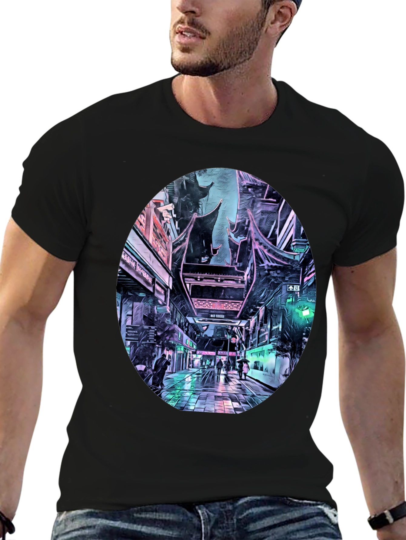 Cyberpunk Cityscape T-Shirt