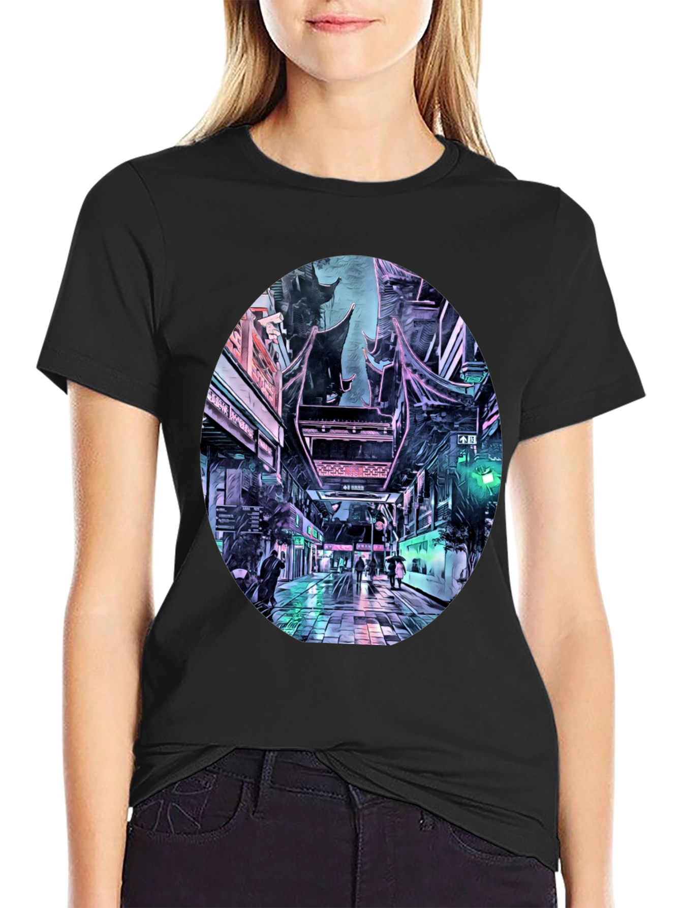 Cyberpunk Cityscape T-Shirt