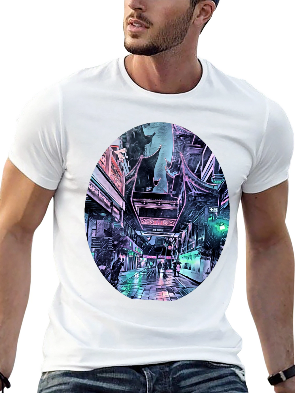Cyberpunk Cityscape T-Shirt