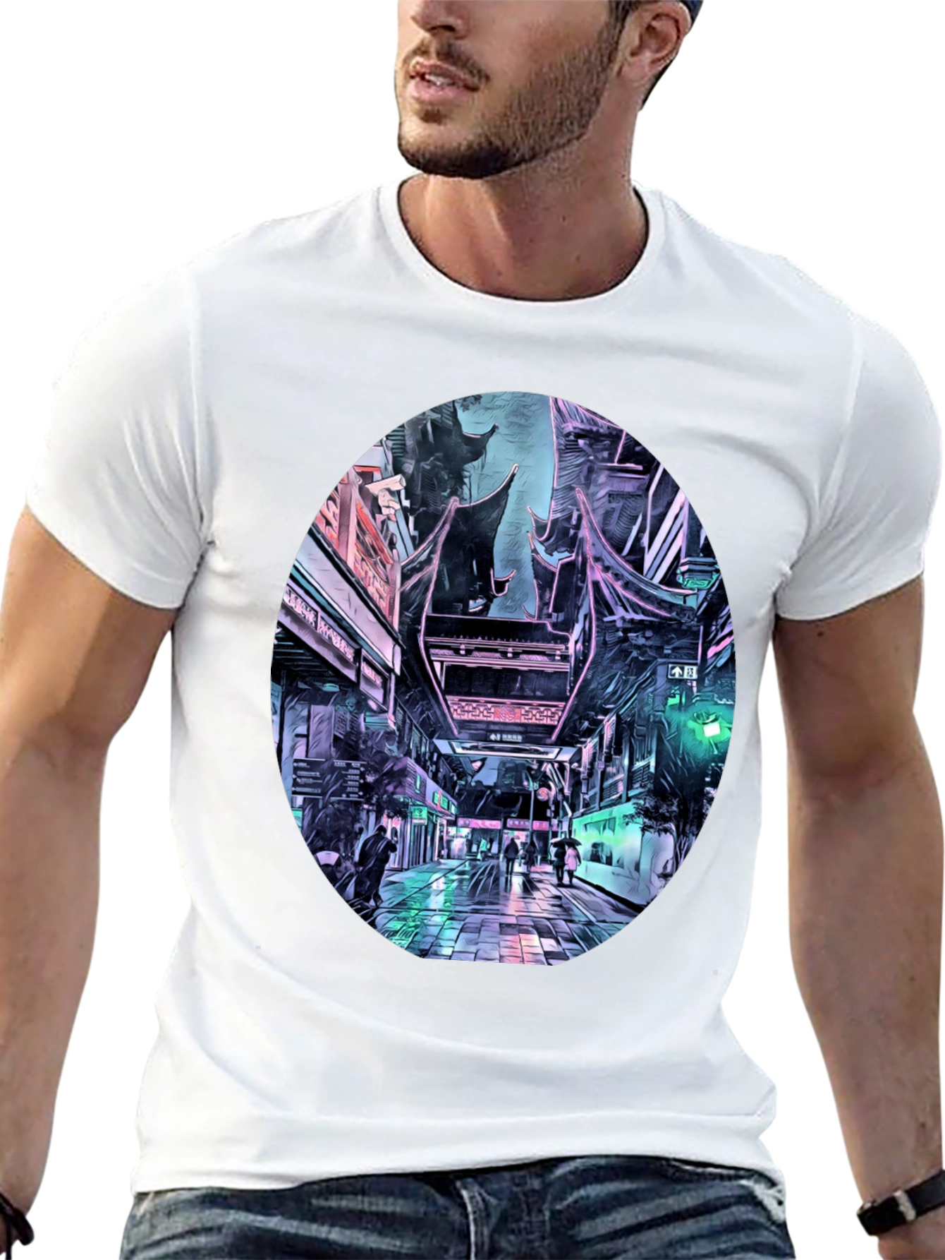 Cyberpunk Cityscape T-Shirt