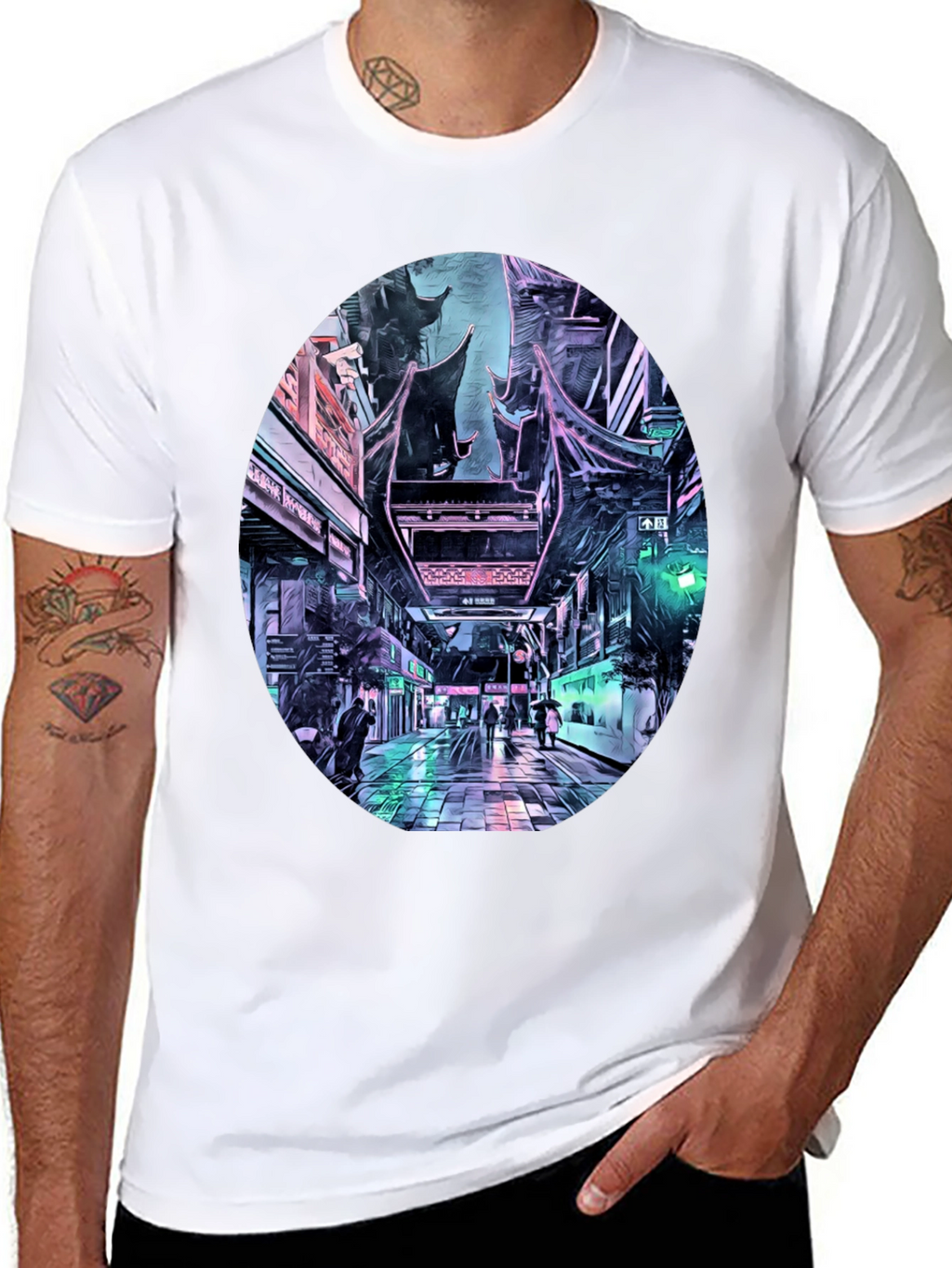 Cyberpunk Cityscape T-Shirt