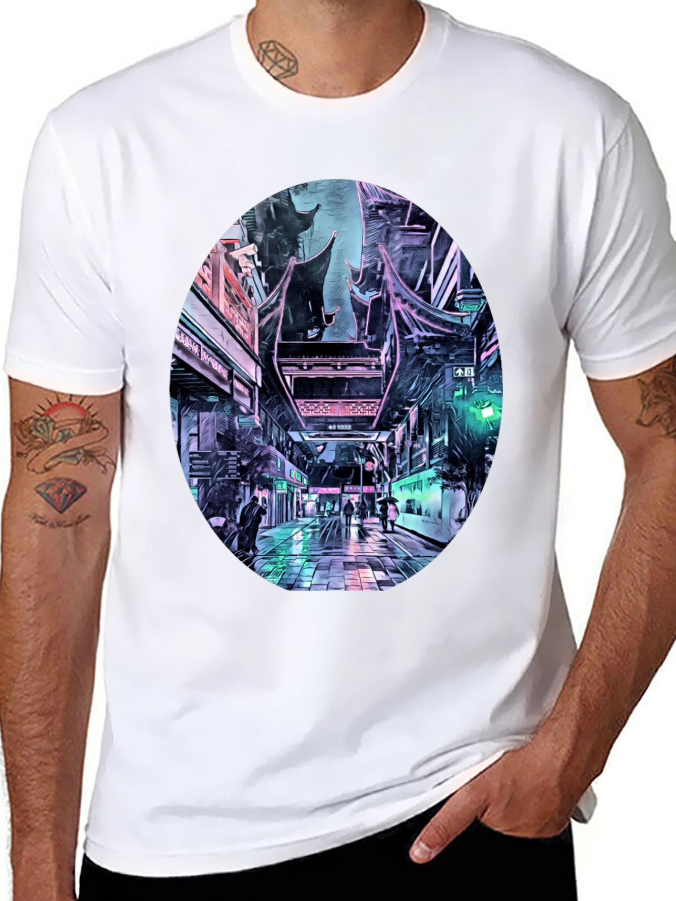 Cyberpunk Cityscape T-Shirt