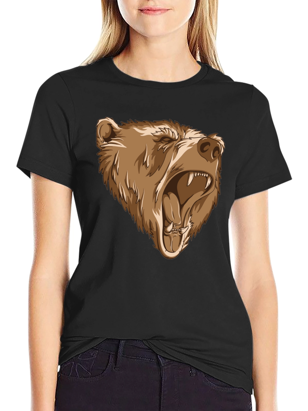 Bear Graphic Tee - Black