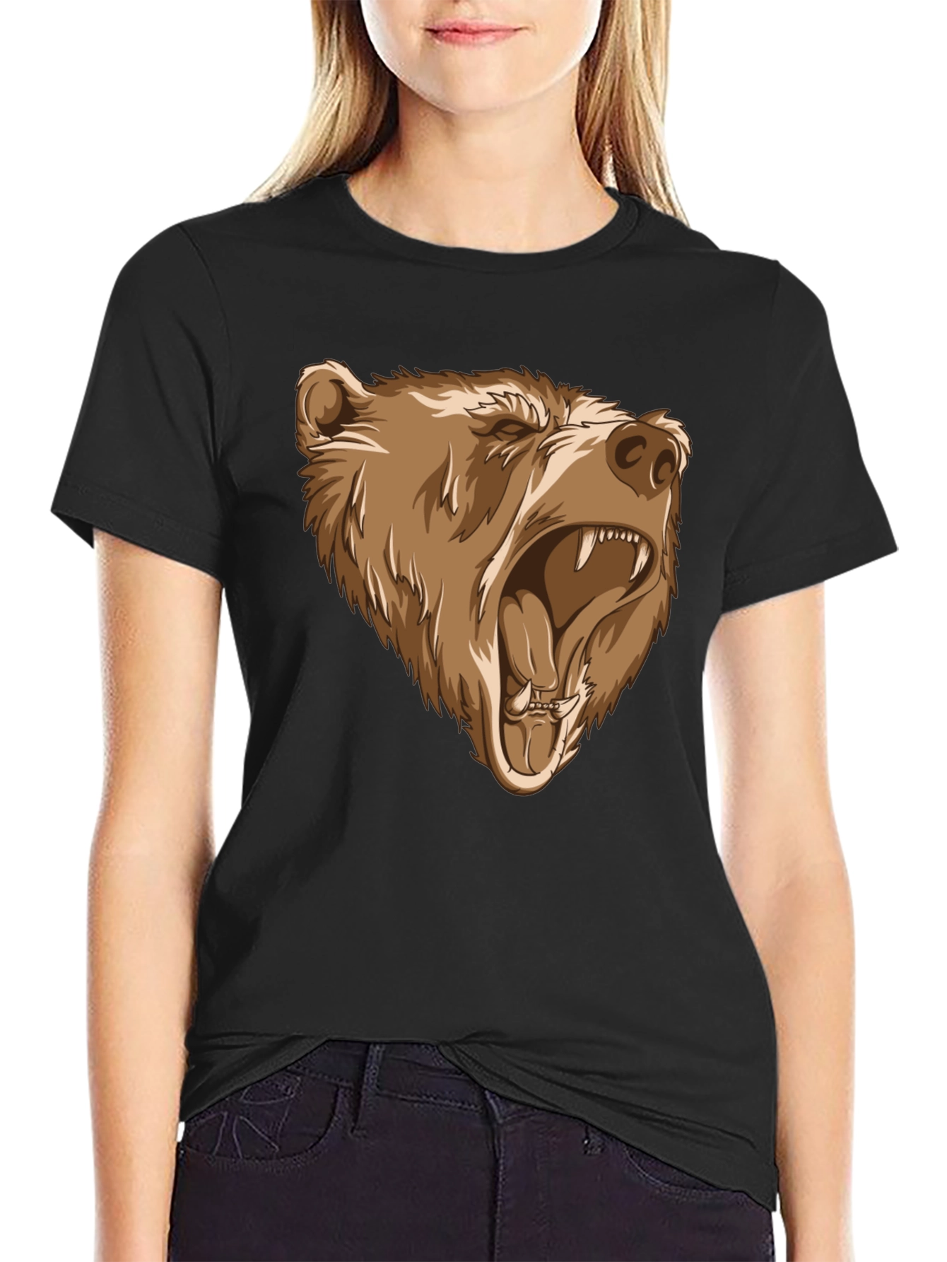 Bear Graphic Tee - Black