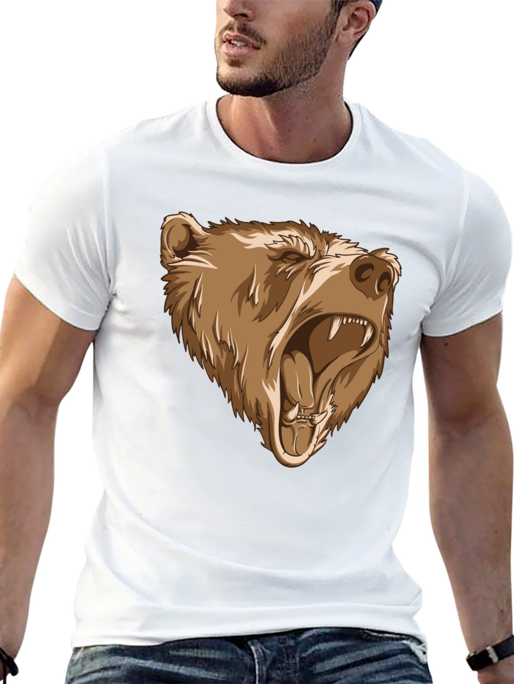 Bear Graphic Tee - Black