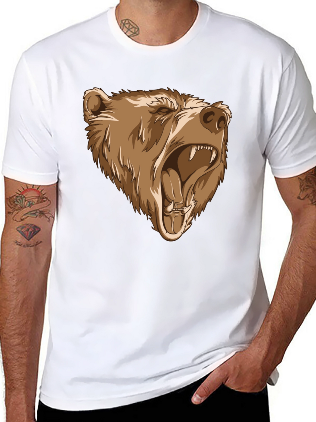 Bear Graphic Tee - Black