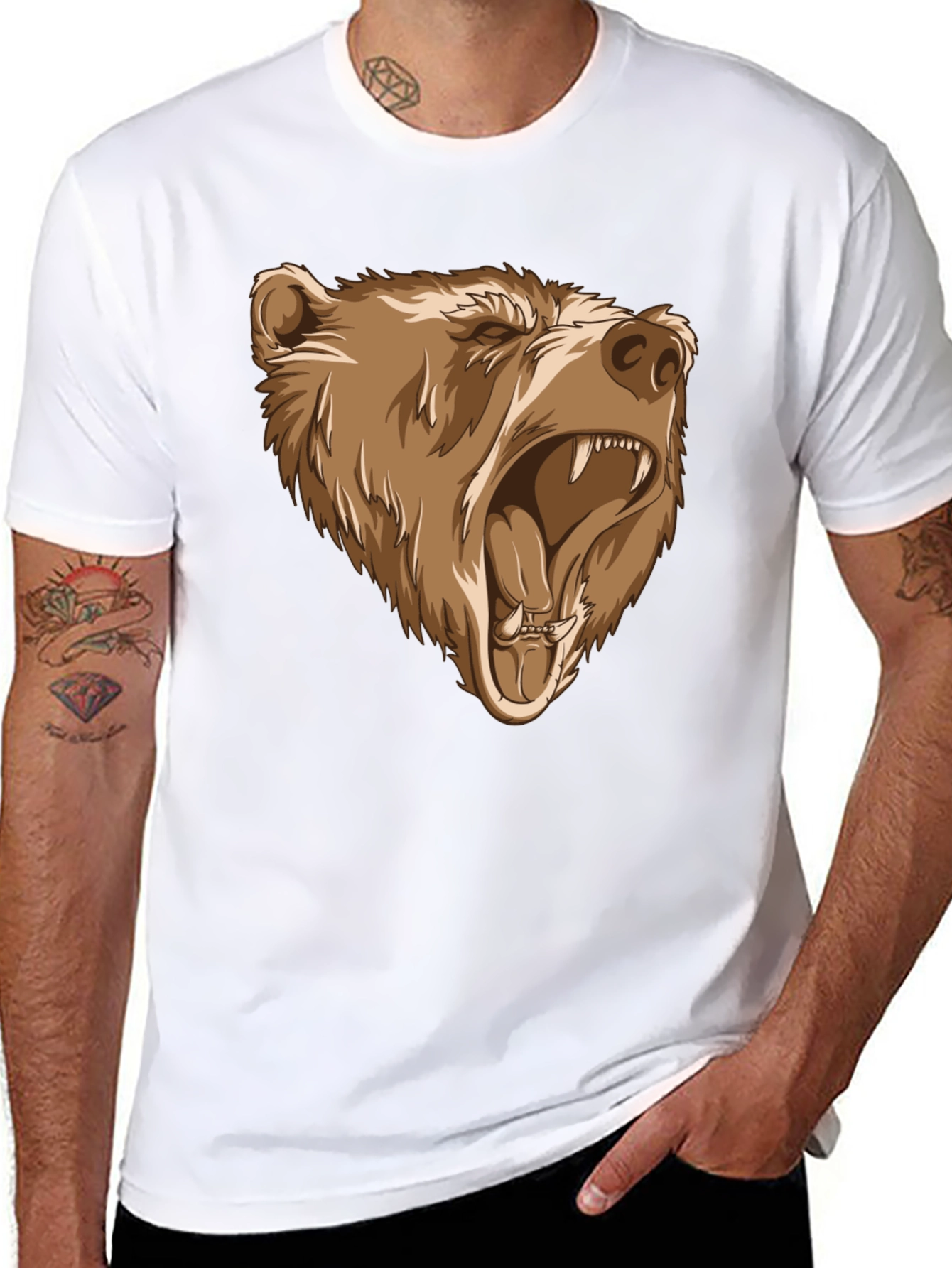 Bear Graphic Tee - Black