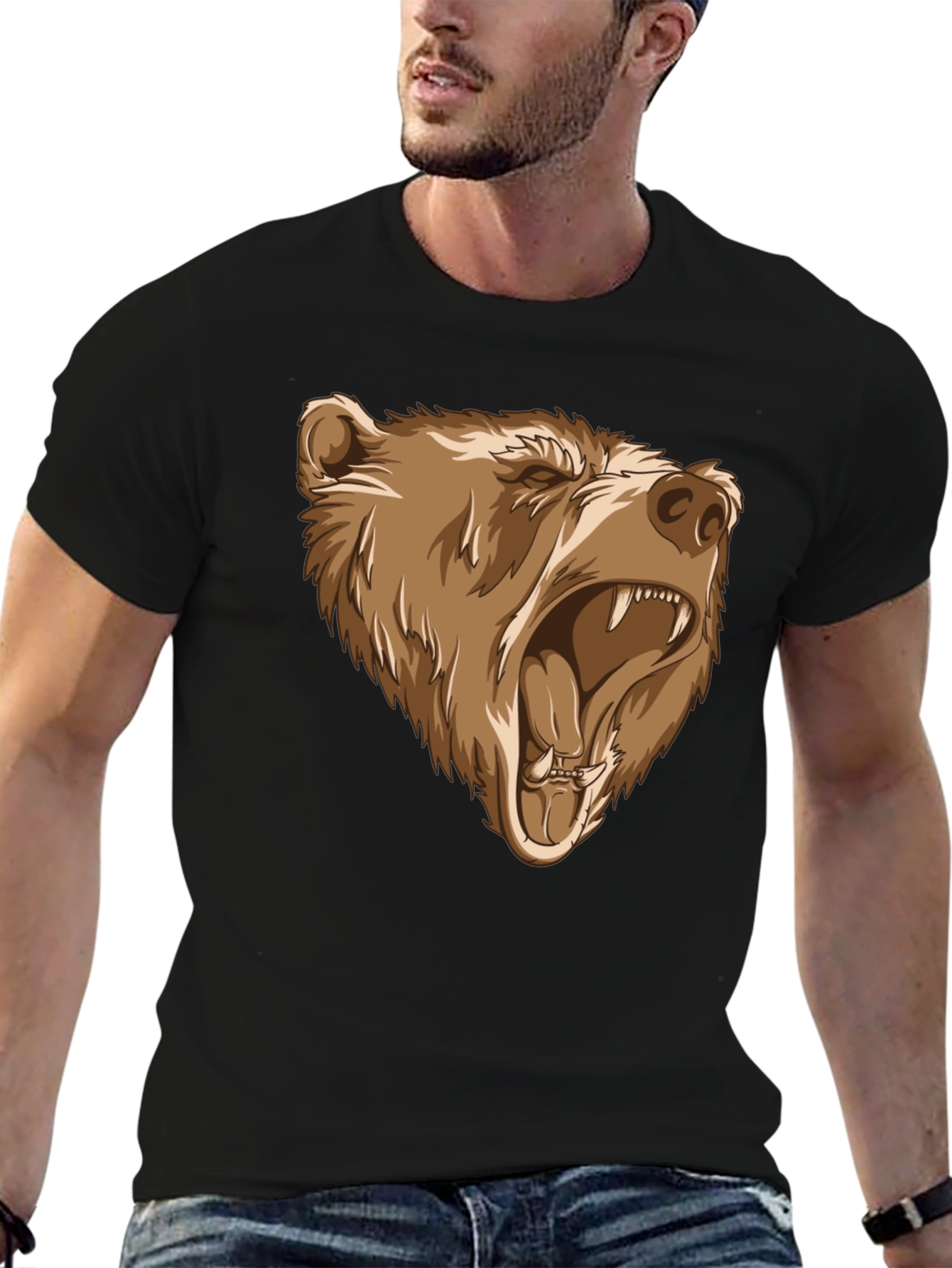Bear Graphic Tee - Black