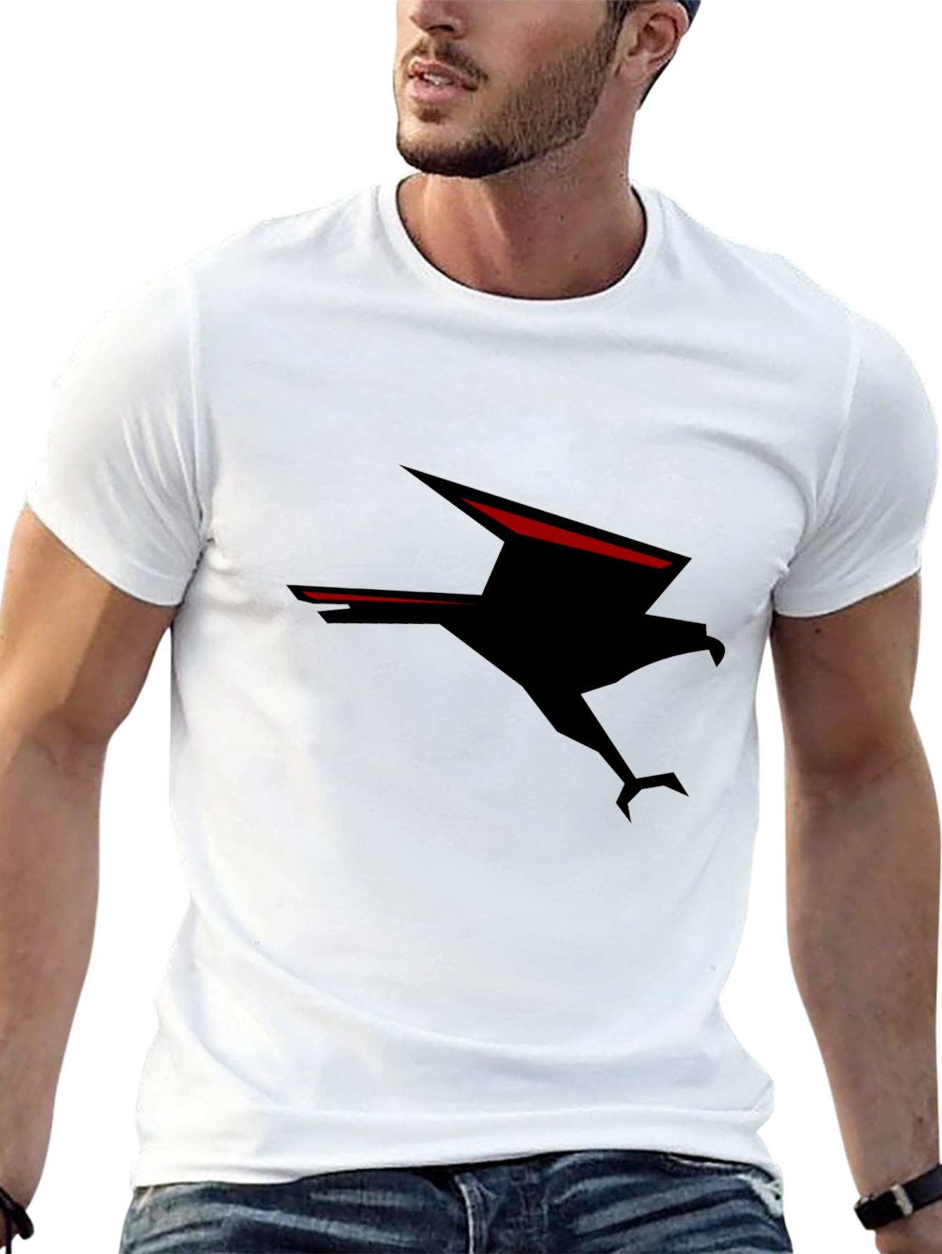 Black T-Shirt with Eagle Graphic