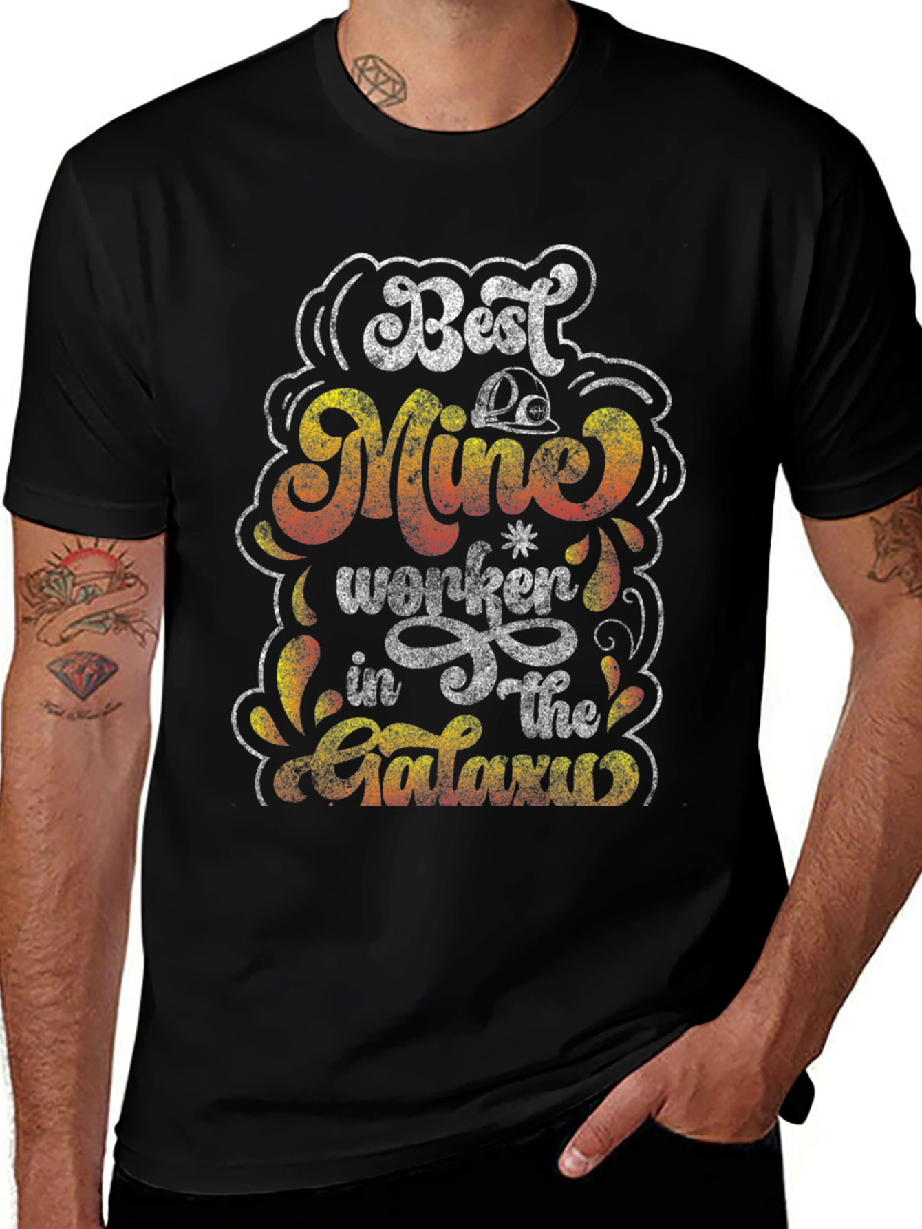 Best Mine Worker in the Galaxy Black T-Shirt