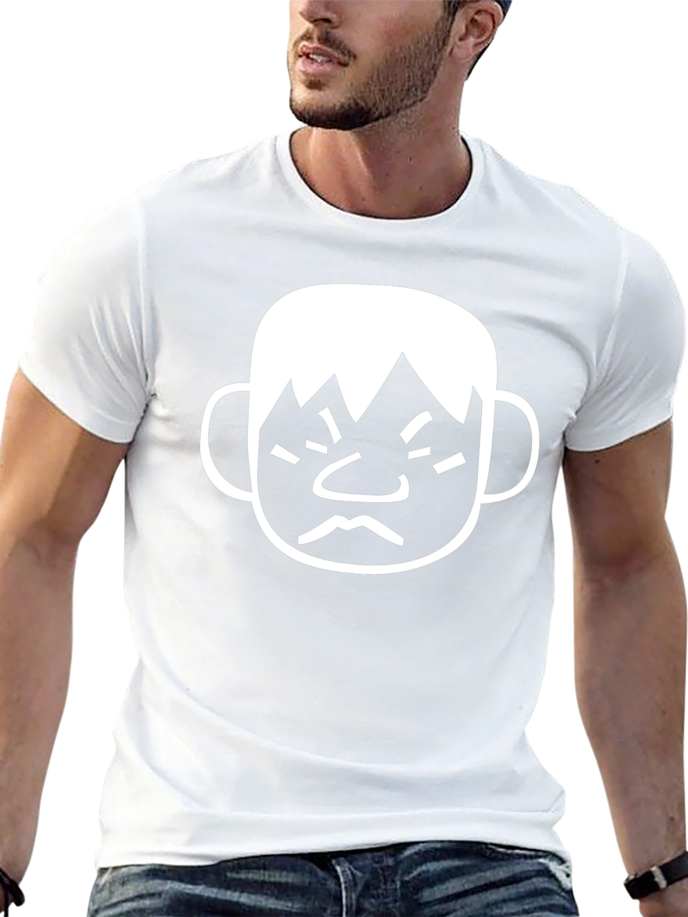 Funny Angry Face Graphic Tee - Black Cotton T-Shirt