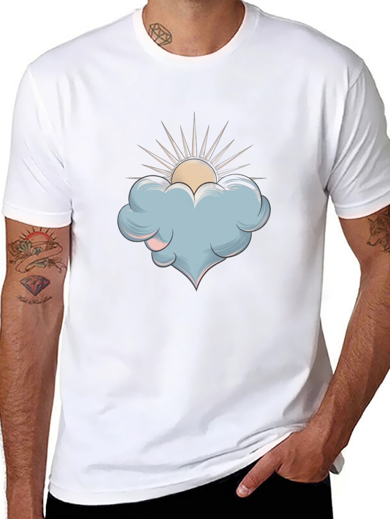 Cloud & Sun Graphic T-Shirt - Stylish Comfort