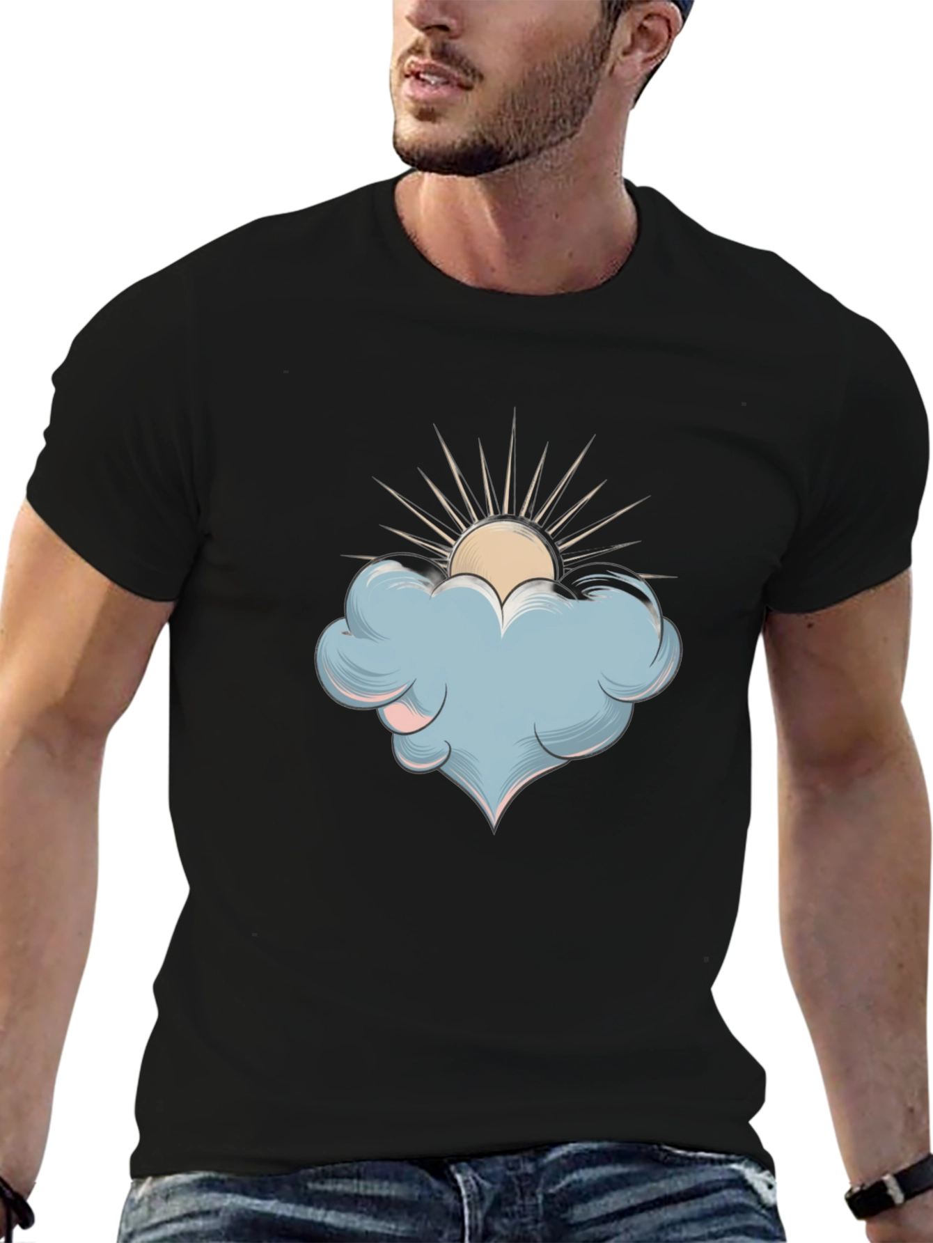 Cloud & Sun Graphic T-Shirt - Stylish Comfort