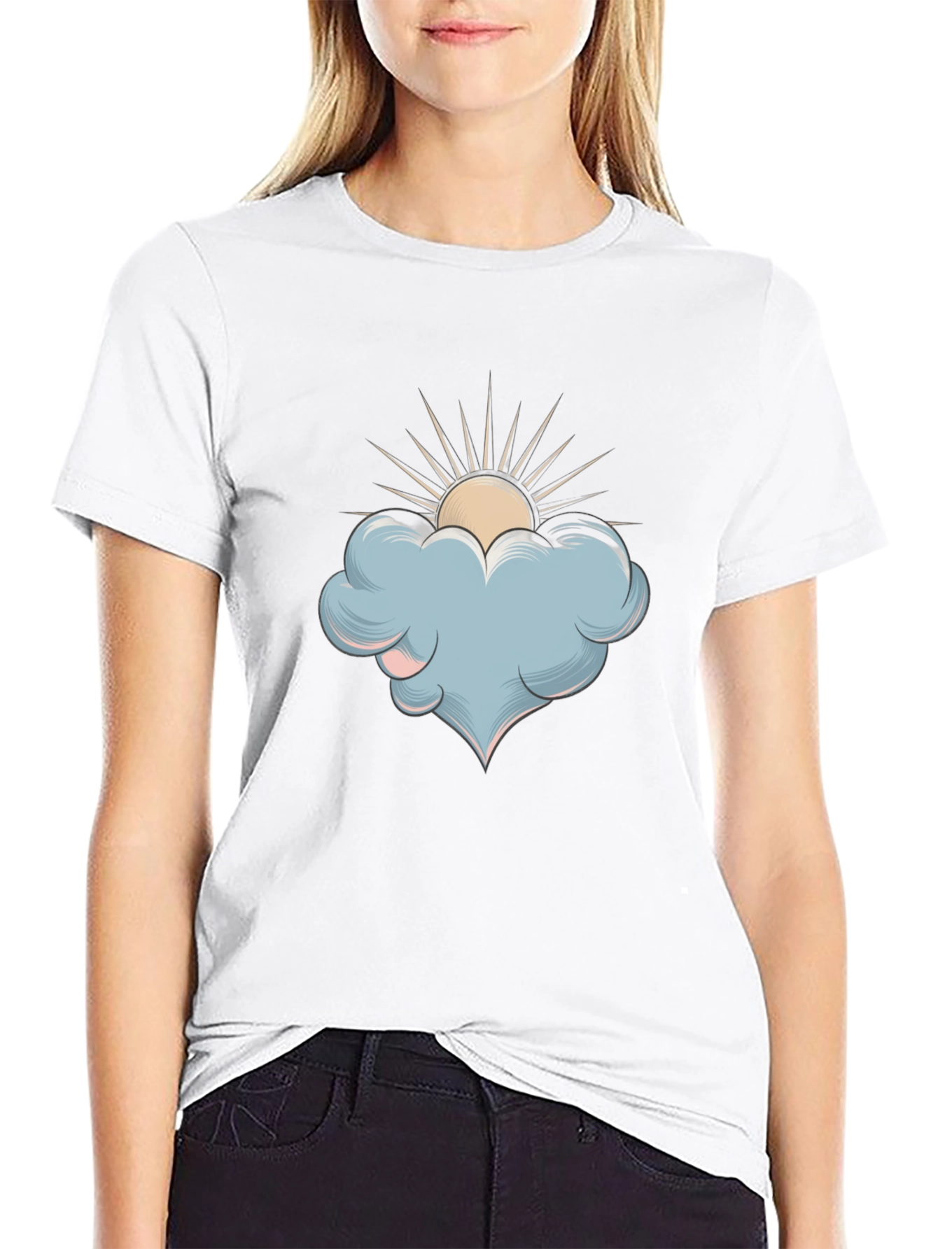 Cloud & Sun Graphic T-Shirt - Stylish Comfort