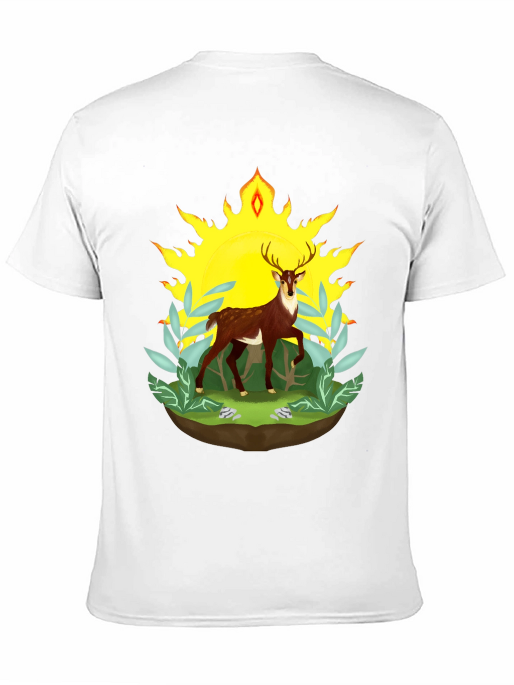 Deer in Sunlight Graphic Tee - Black