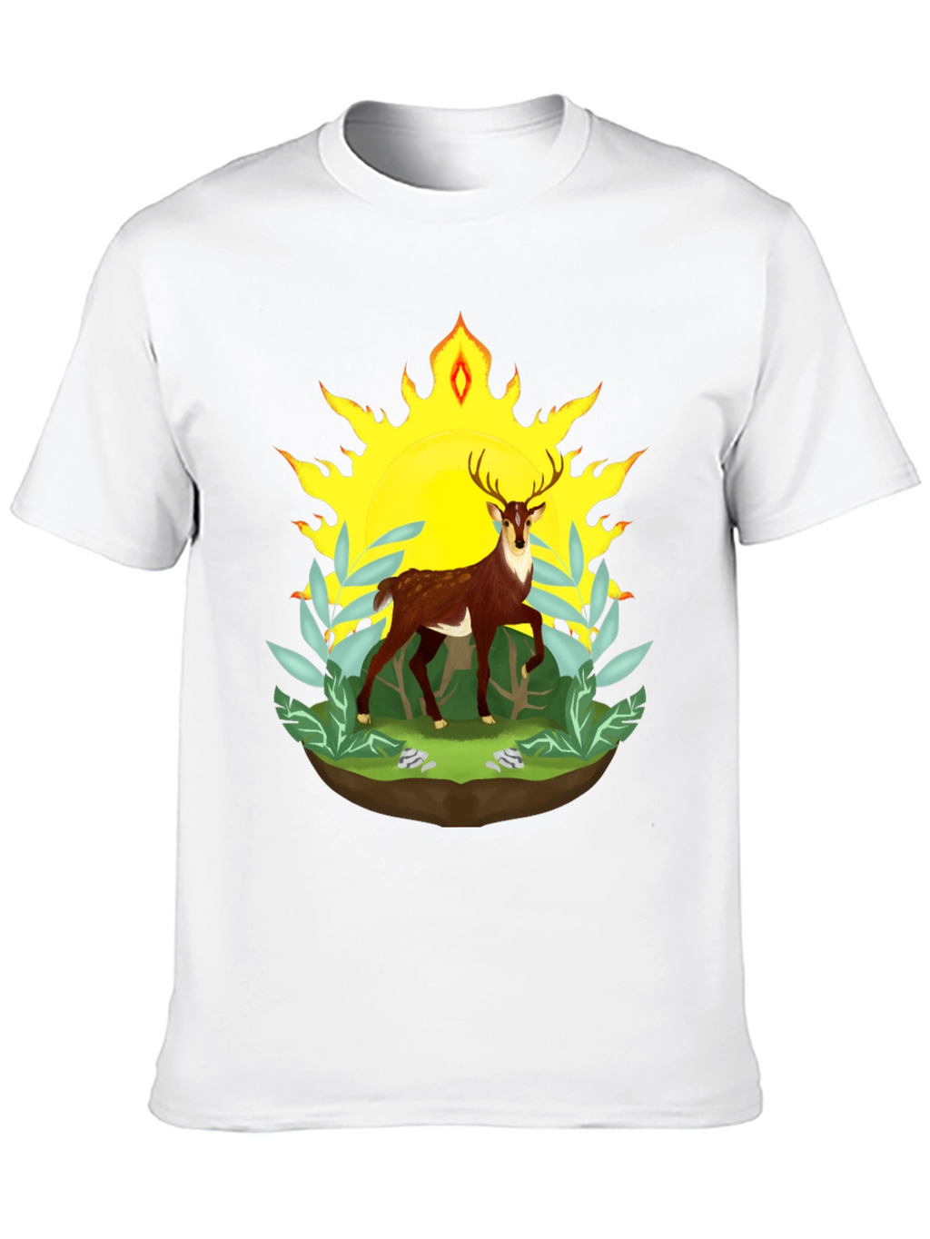 Deer in Sunlight Graphic Tee - Black