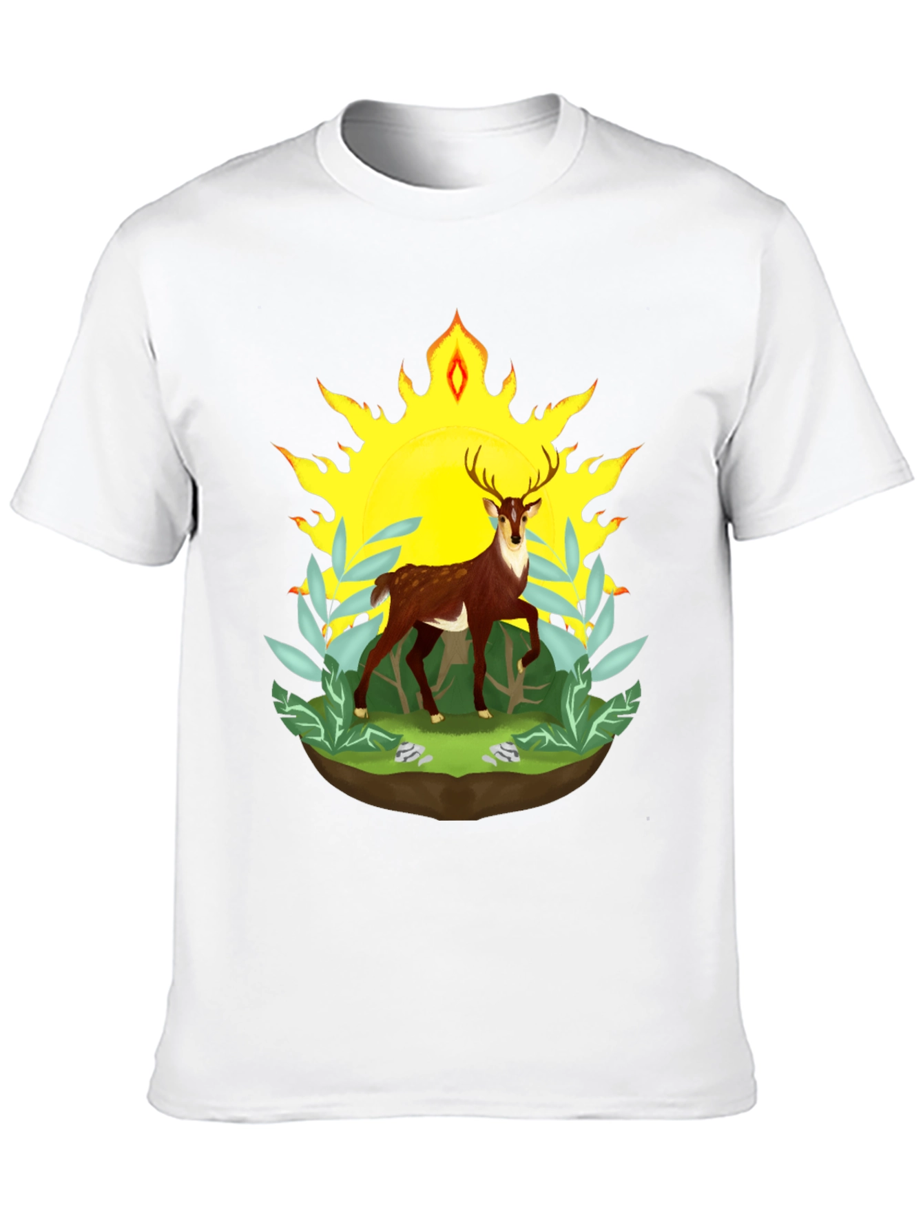 Deer in Sunlight Graphic Tee - Black