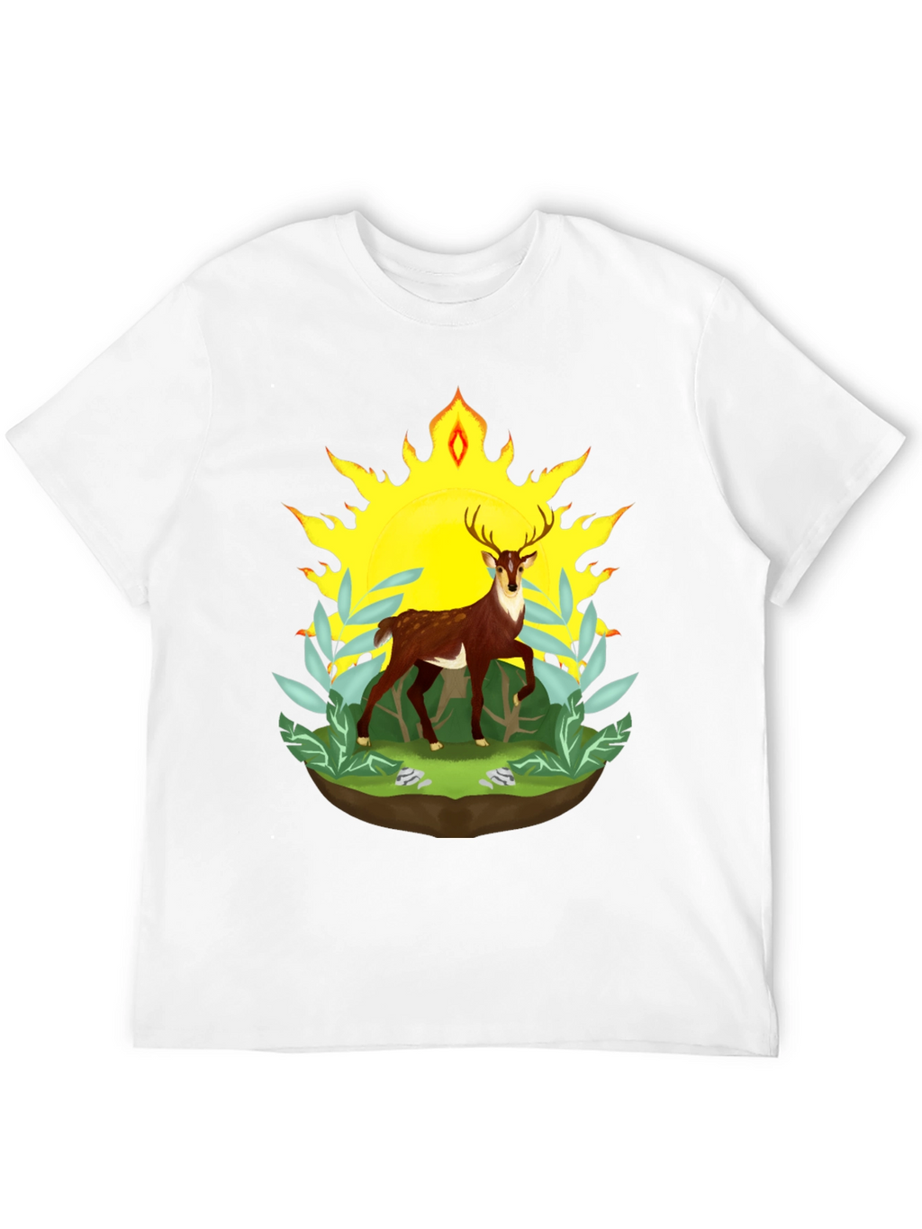 Deer in Sunlight Graphic Tee - Black