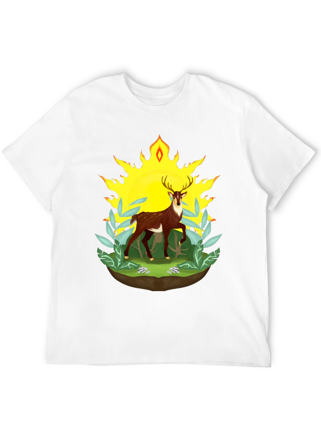 Deer in Sunlight Graphic Tee - Black