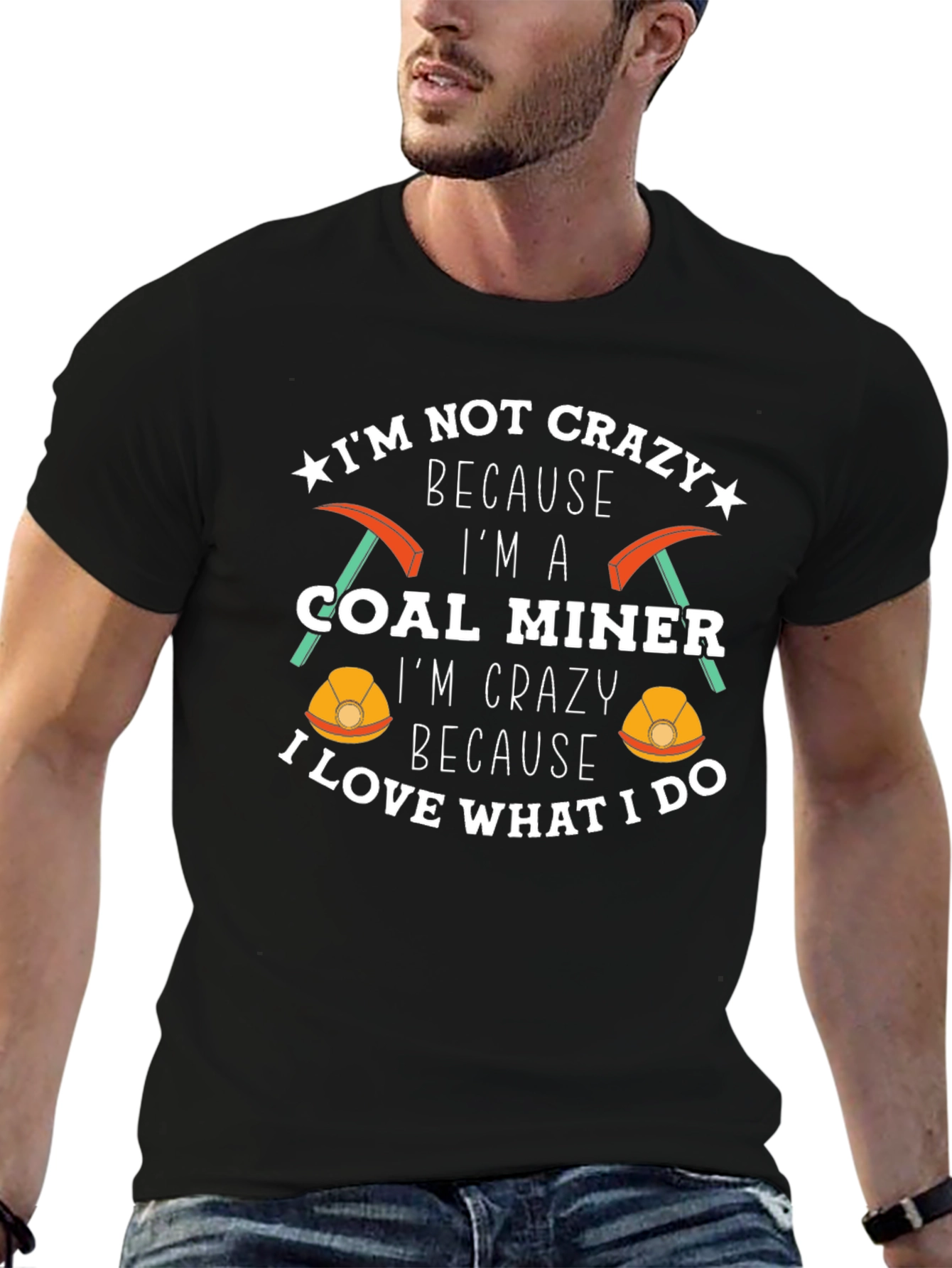 Crazy Coal Miner Graphic T-Shirt