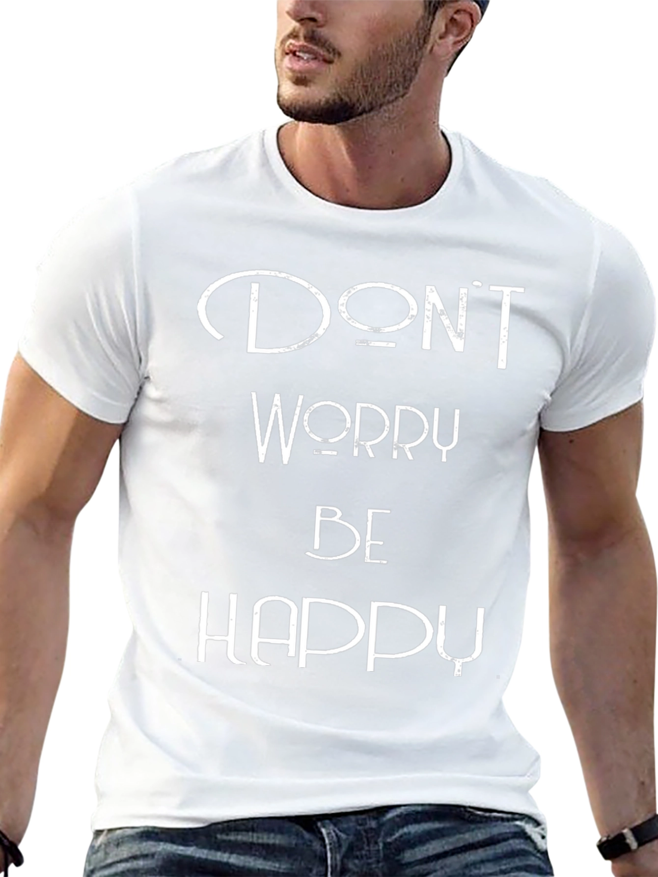 Dont Worry Be Happy Graphic Tee - Black
