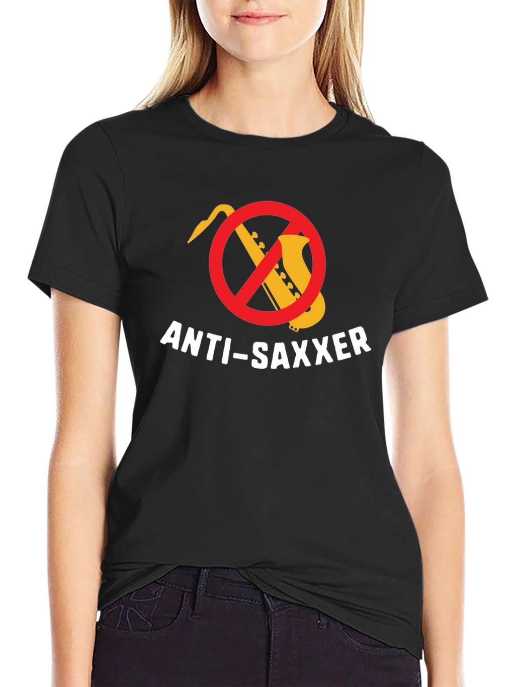 Anti-Saxxer T-Shirt: Funny Music Tee