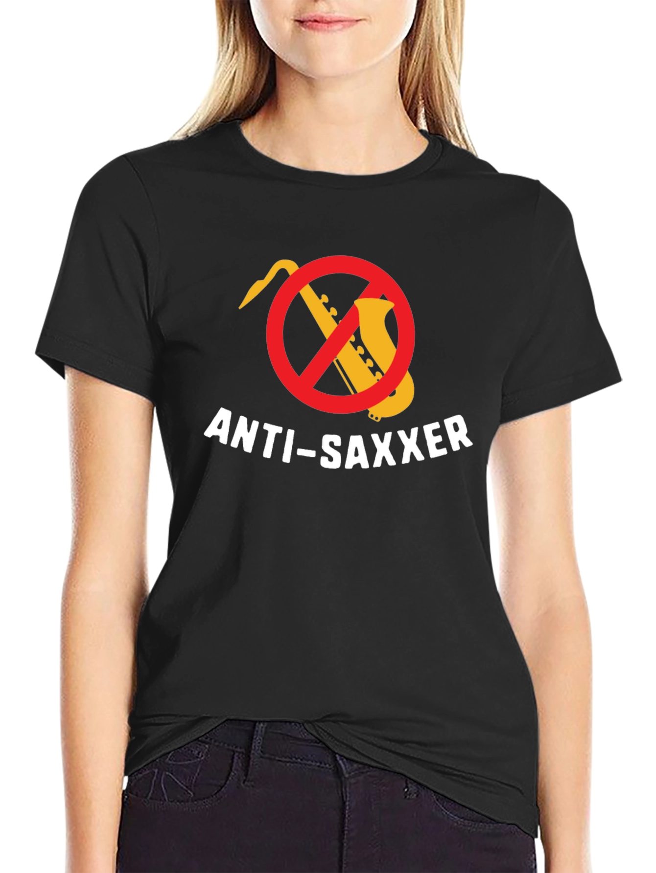 Anti-Saxxer T-Shirt: Funny Music Tee