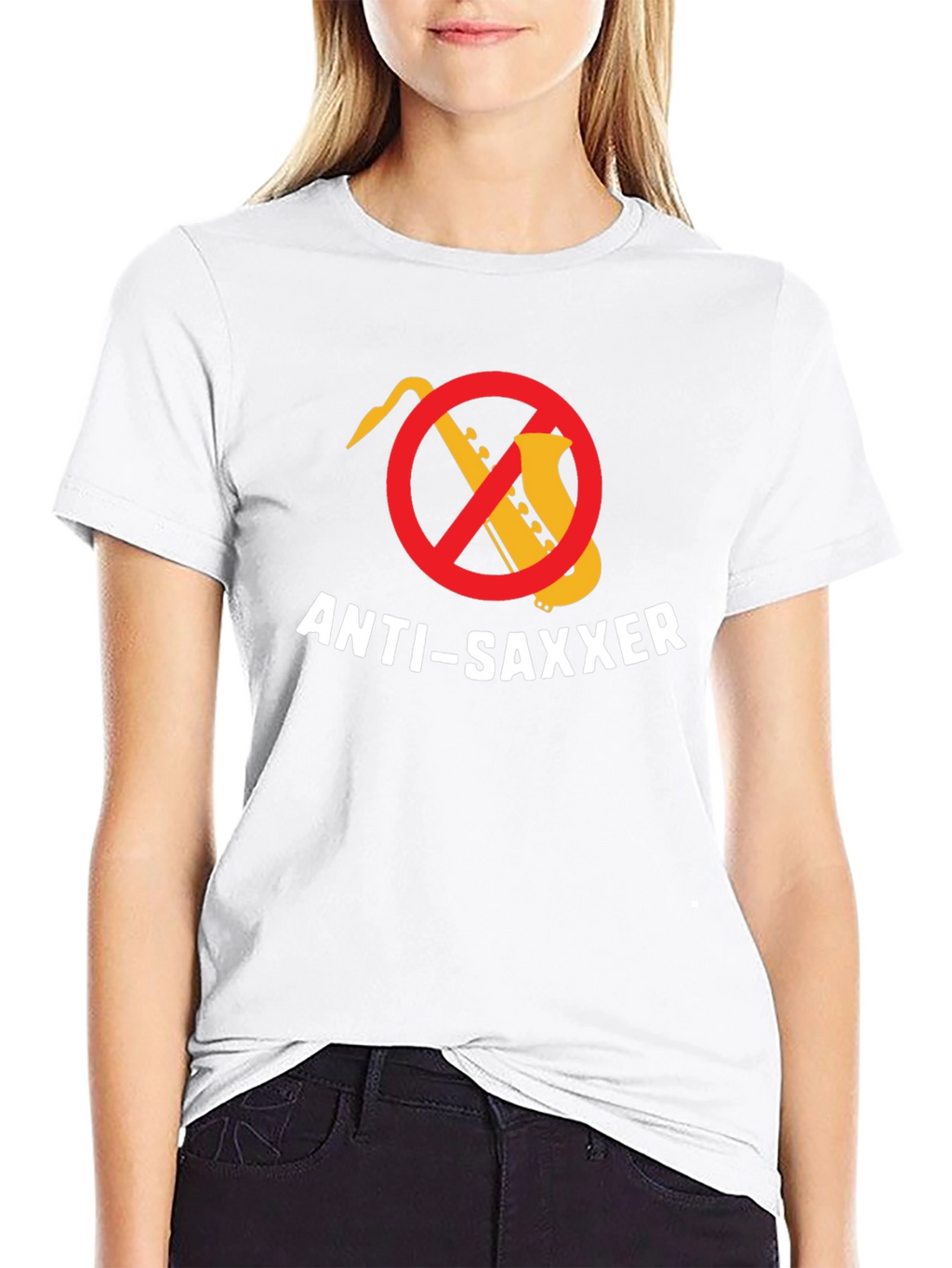 Anti-Saxxer T-Shirt: Funny Music Tee