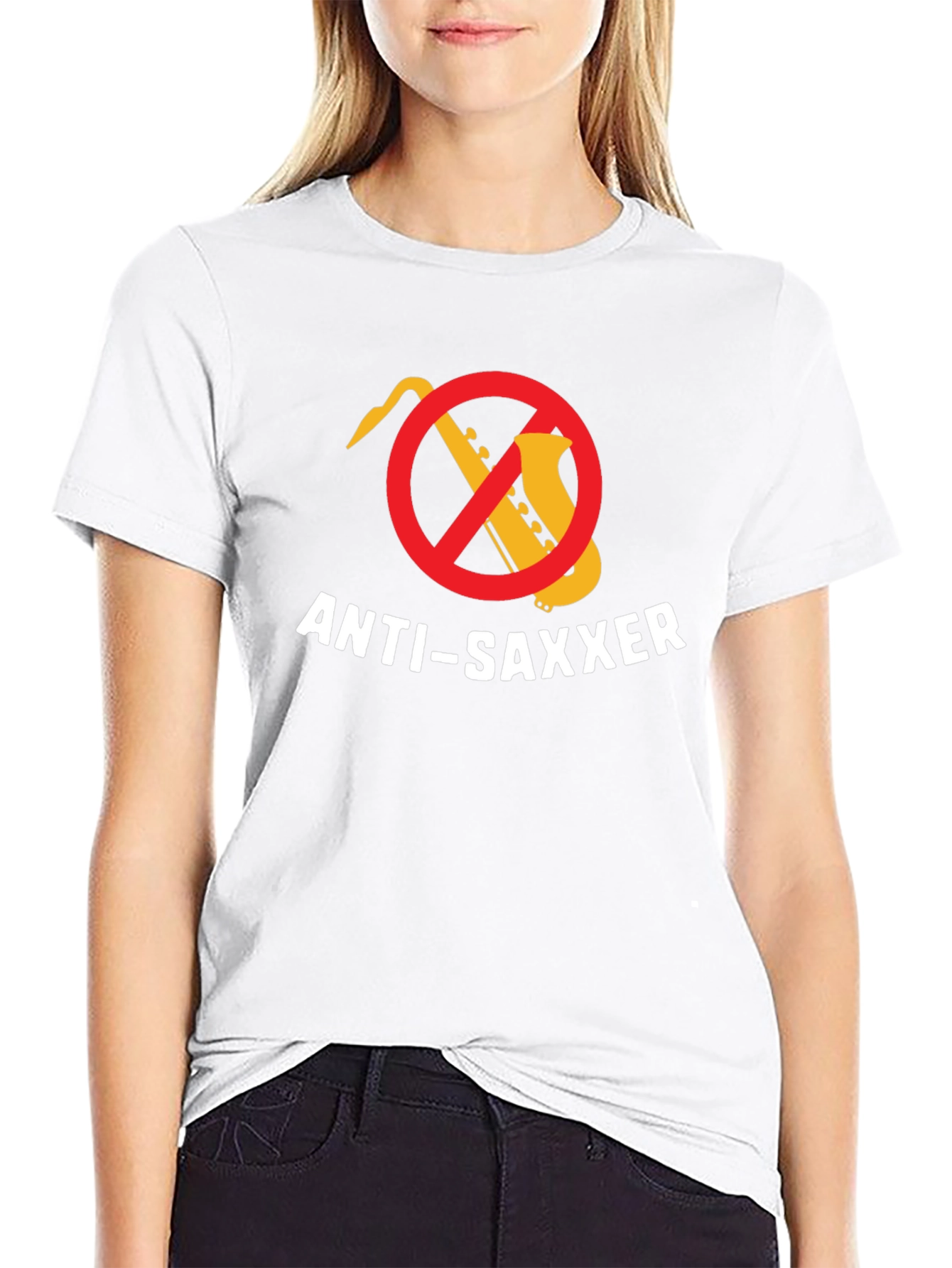 Anti-Saxxer T-Shirt: Funny Music Tee