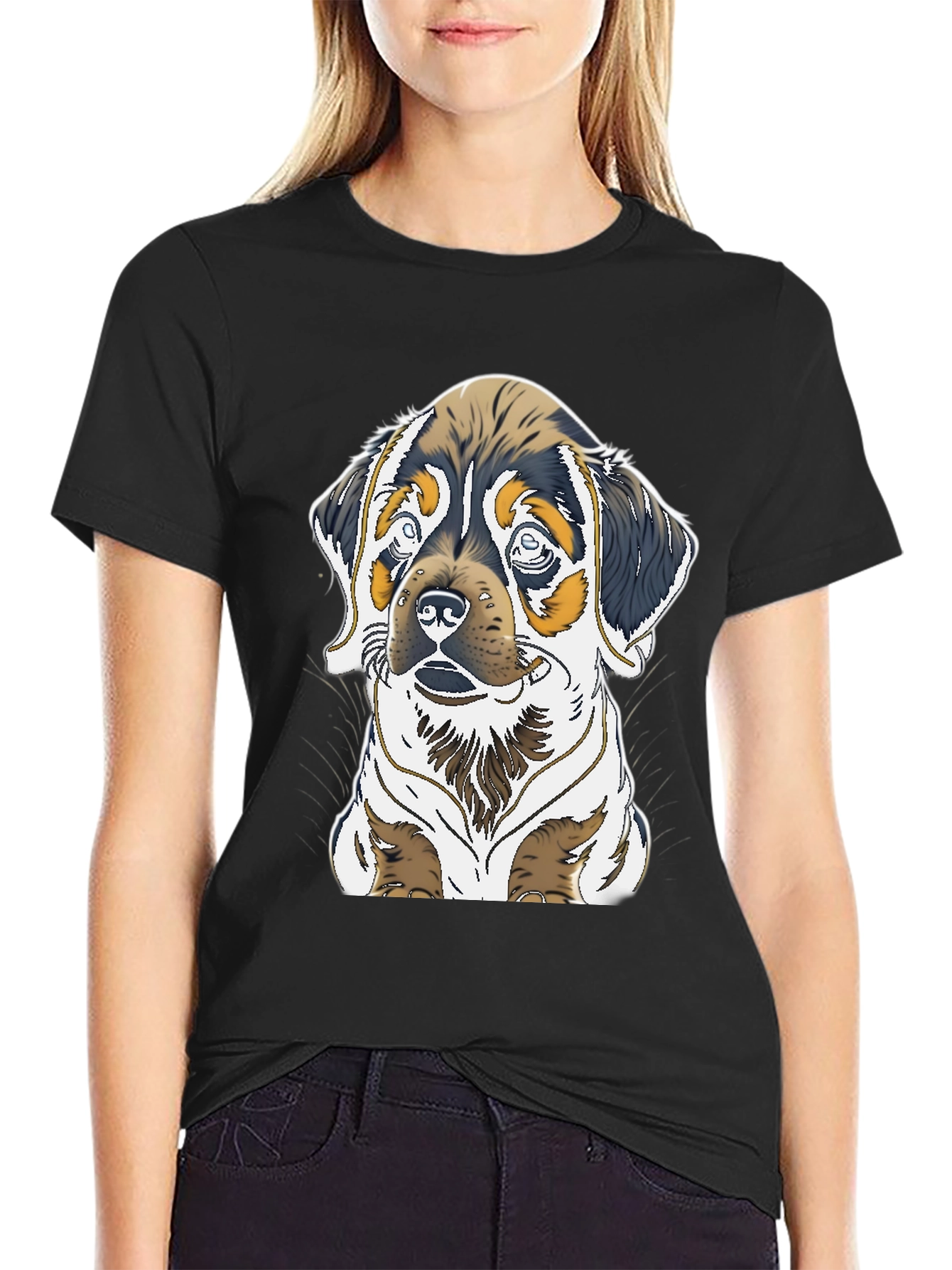 Dog Graphic Tee - Rottweiler Puppy Print