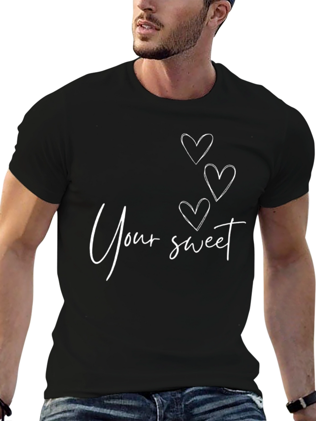 Sweet Hearts Graphic Tee - Black