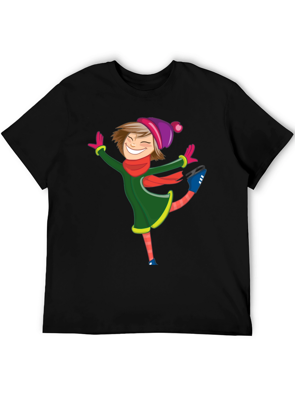 Cartoon Skater Black T-Shirt