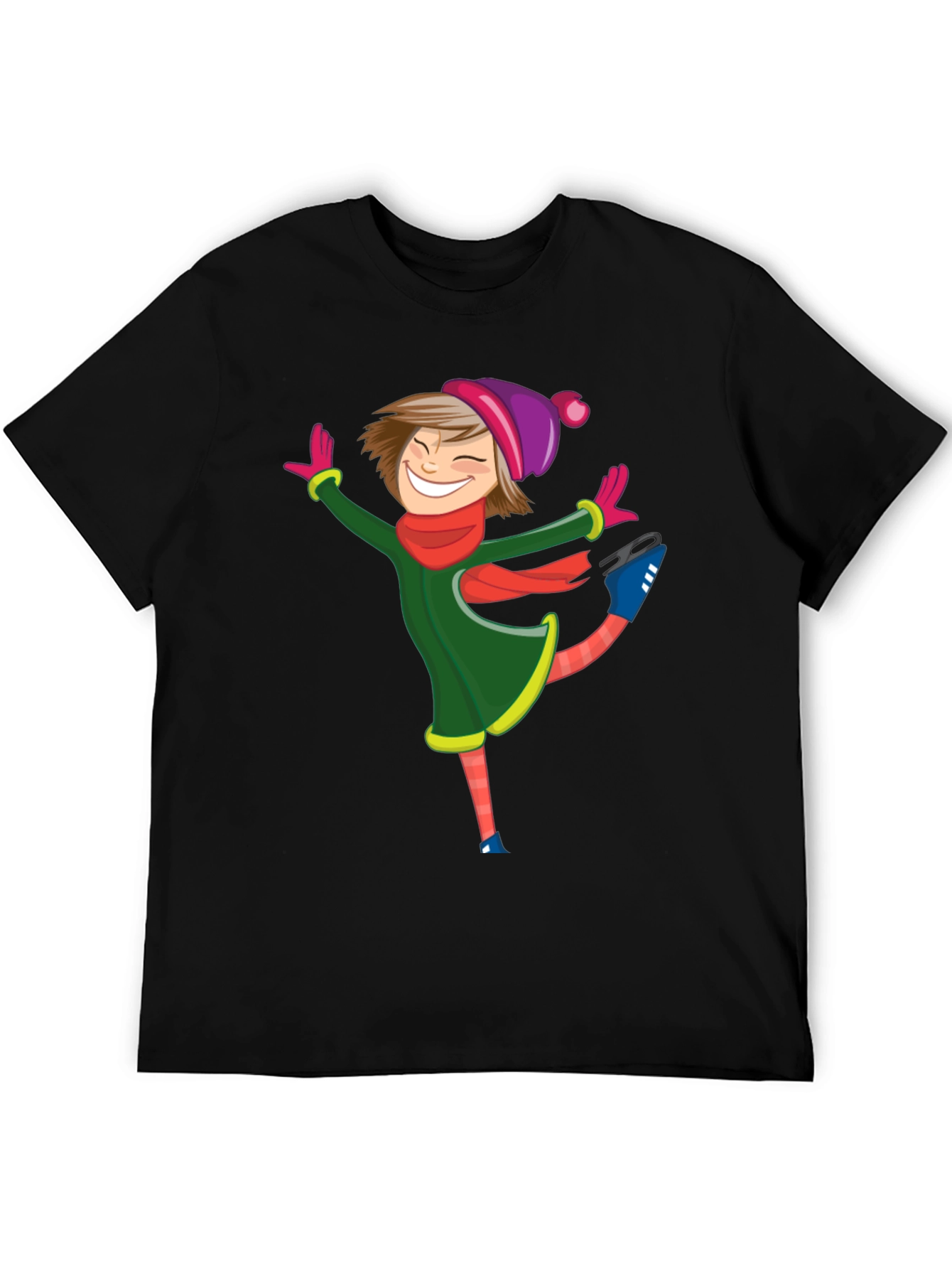 Cartoon Skater Black T-Shirt