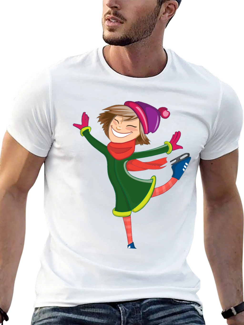 Cartoon Skater Black T-Shirt