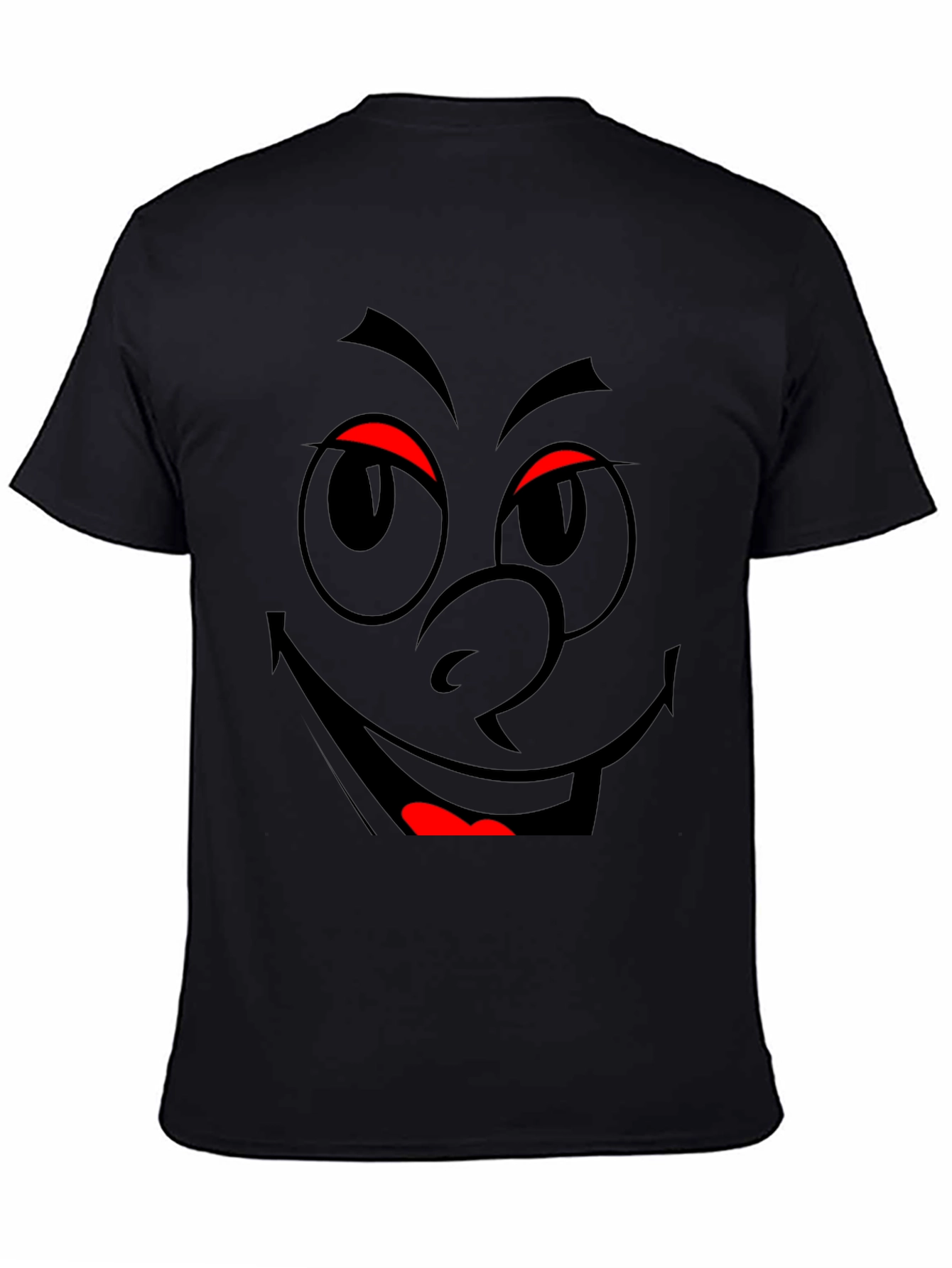 Smiley Face Graphic Tee - Black